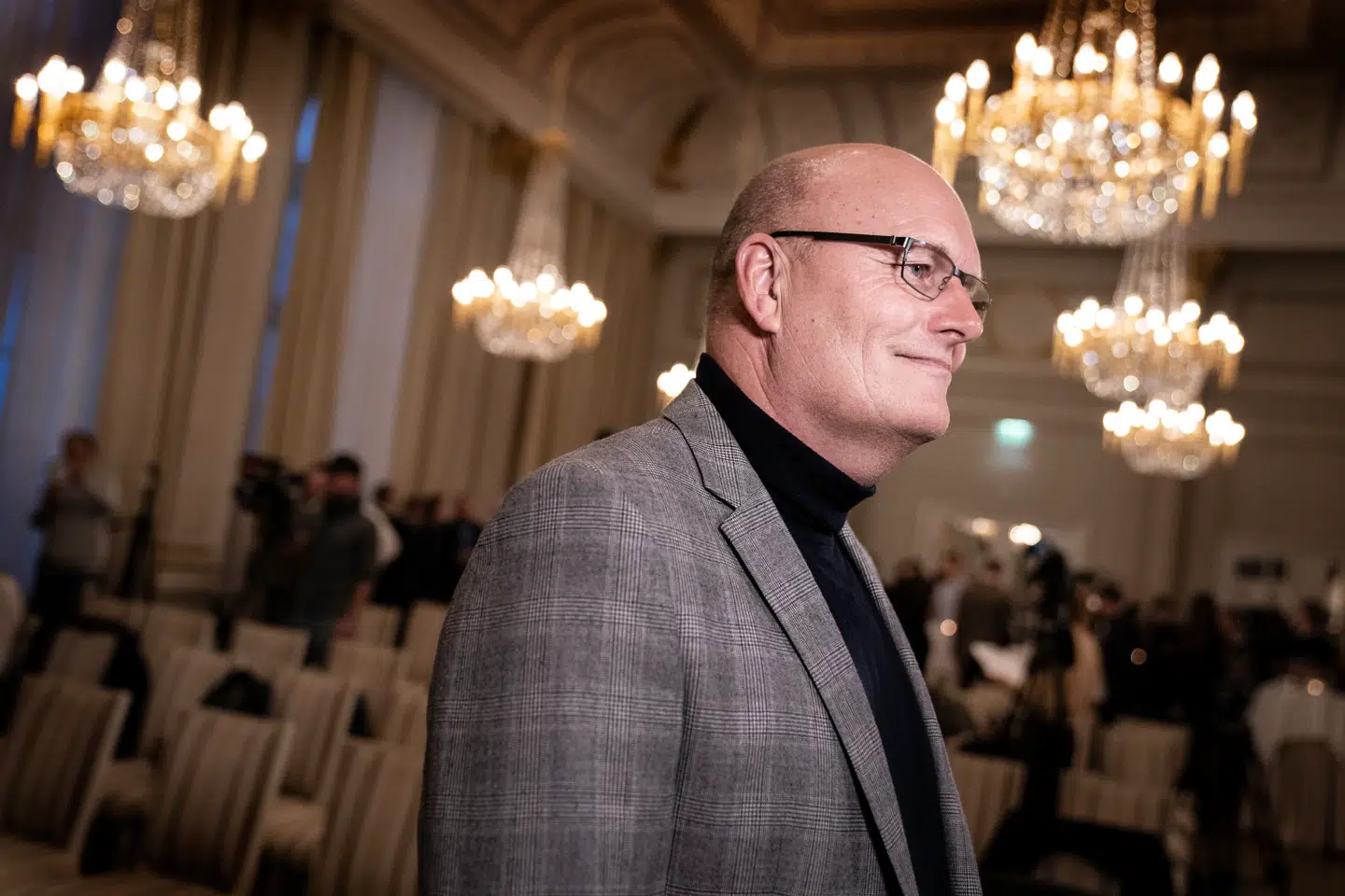 Bjarne Riis ved offentliggørelsen af Team Virtus indtræden i Team NTT på Hotel D'Angleterre.