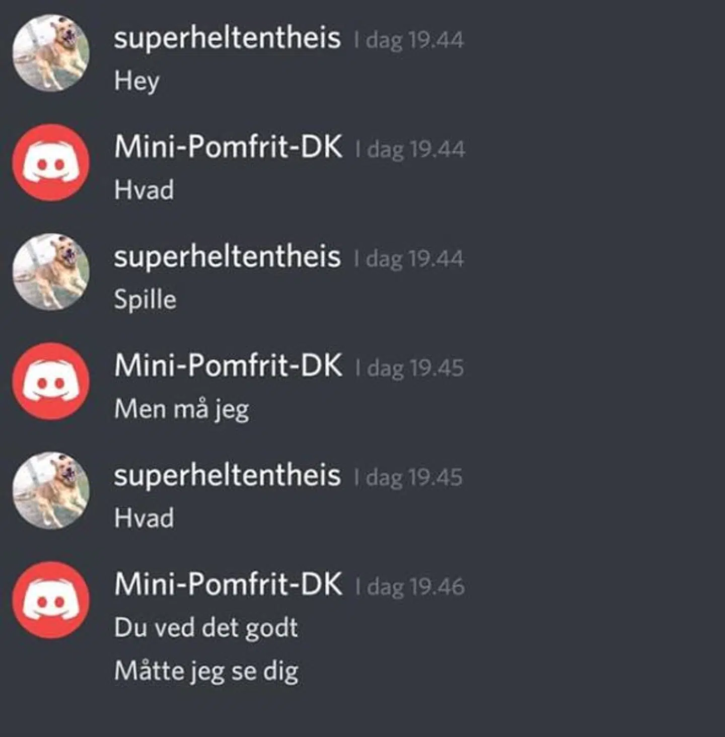 Uddrag fra Theis Christiansens chat med brugeren, der forsøger at få ham til at sende billeder