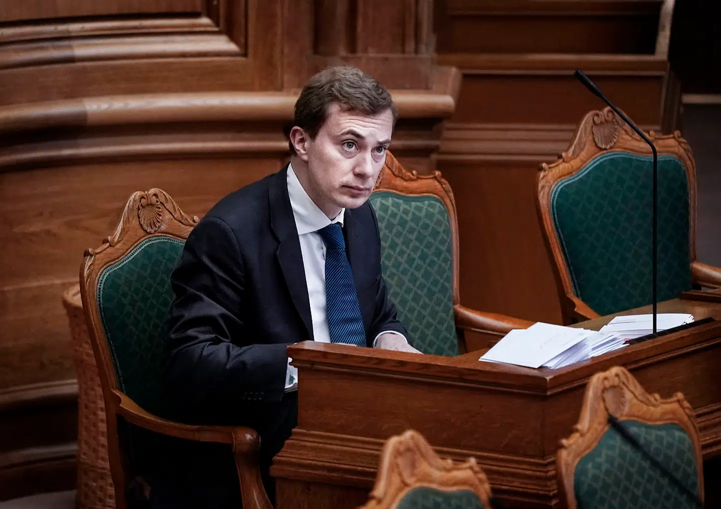 Møde i Folketingssalen med forespørgsel fra bl.a Dansk Folkepartis Morten Messerschmidt til statsminister Mette Fredseriksen på Christiansborg, tirsdag den 17. december 2019.. (Foto: Liselotte Sabroe/Ritzau Scanpix)