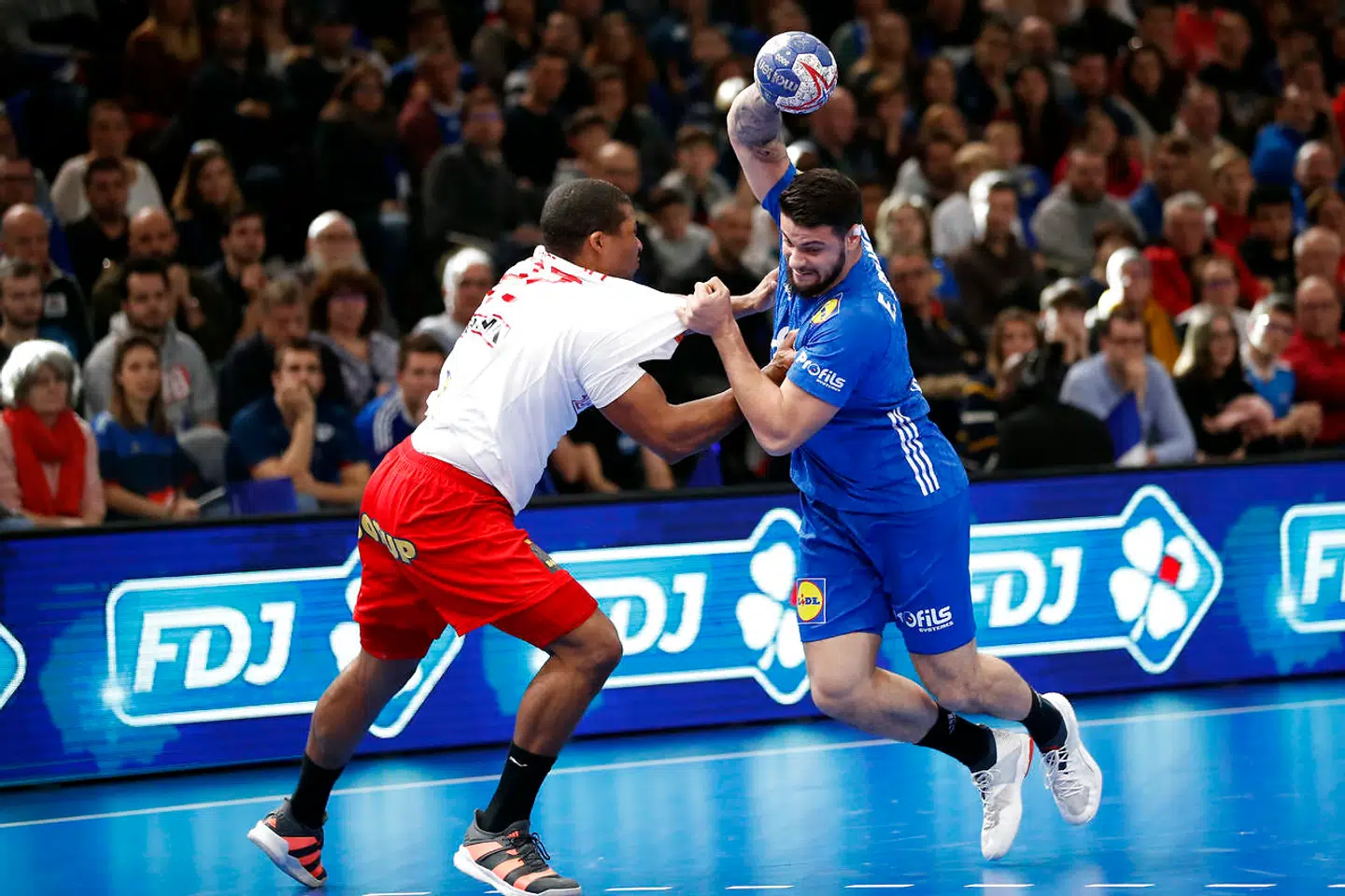 Golden League i herrehåndbold: Frankrig vs. Danmark i Paris søndag den 5. januar 2020. (Foto: Stéphane Pillaud/Ritzau Scanpix)