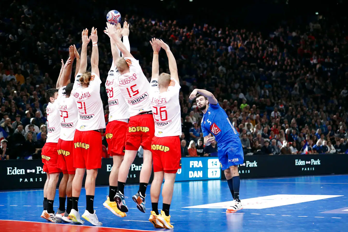 Golden League i herrehåndbold: Frankrig vs. Danmark i Paris søndag den 5. januar 2020. (Foto: Stéphane Pillaud/Ritzau Scanpix)