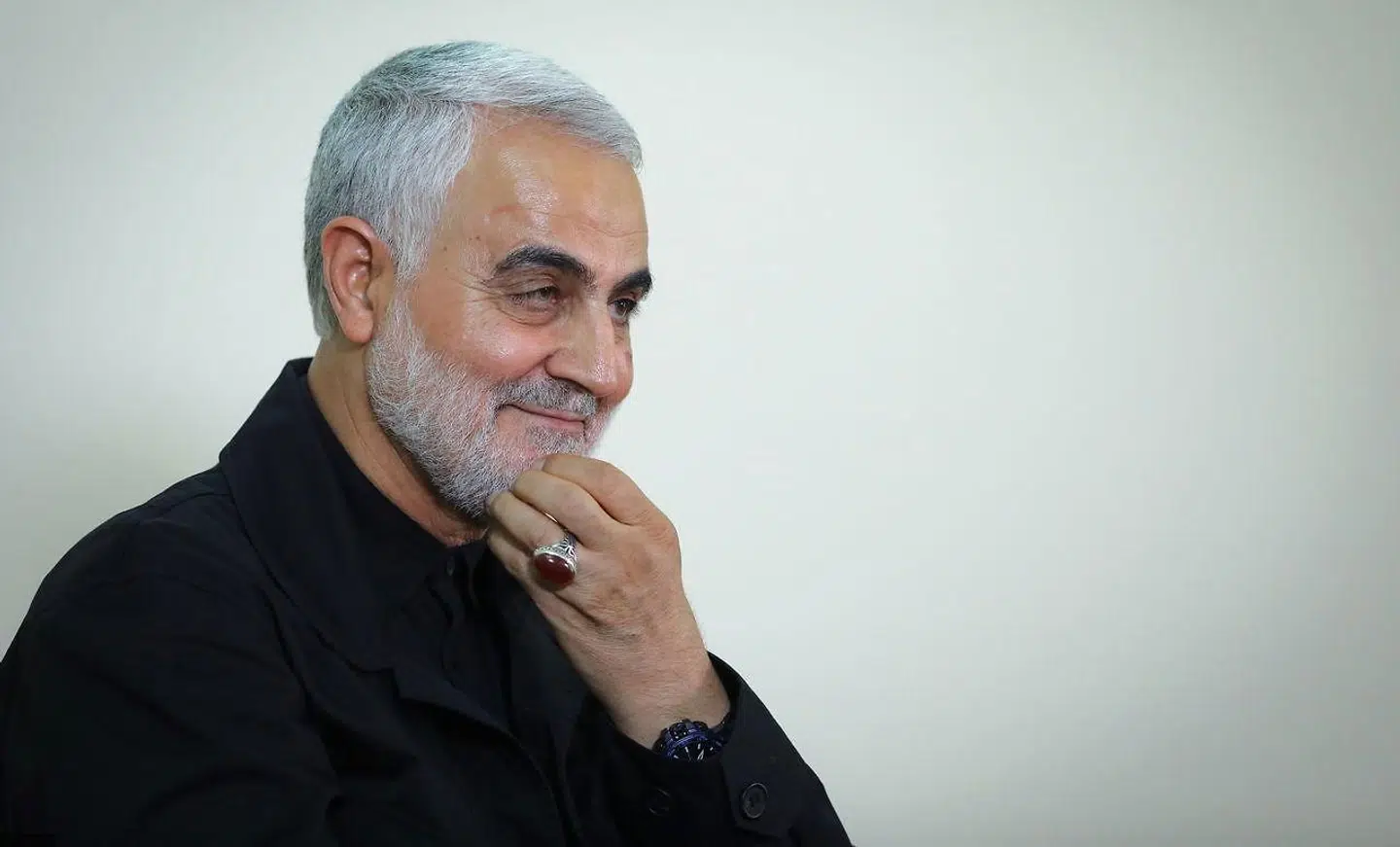 Qasem Soleimani med sin røde ring. Billedet er taget den 1. oktober 2019.