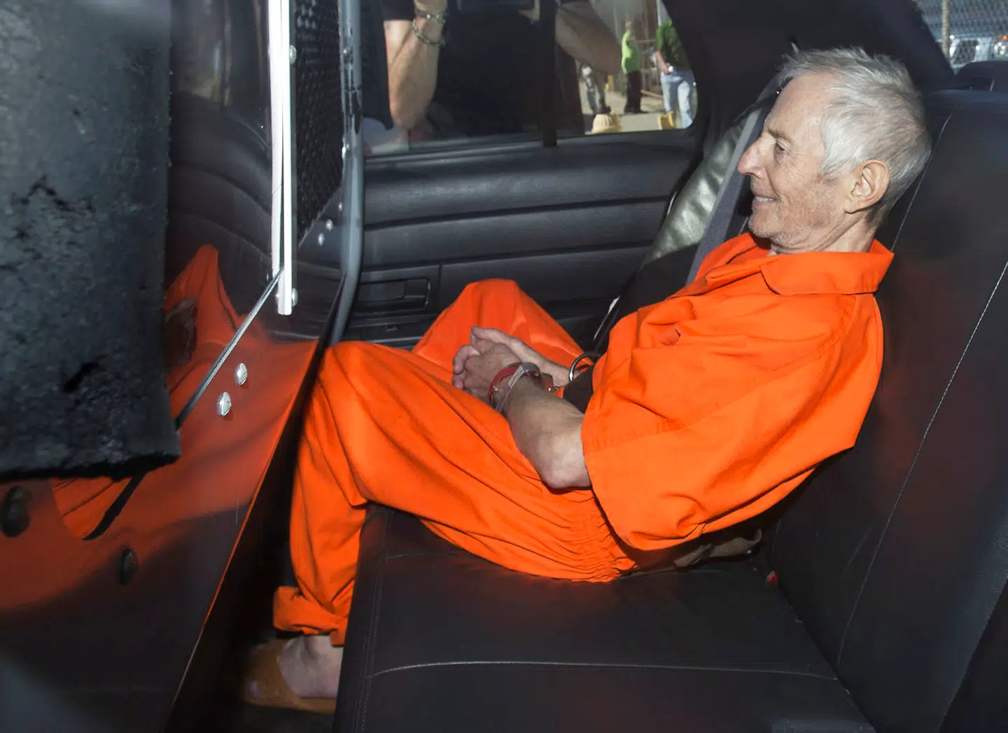 Robert Durst i en politibil i New Orleans, Louisianna, på dette fotografi fra den 17. marts 2015.