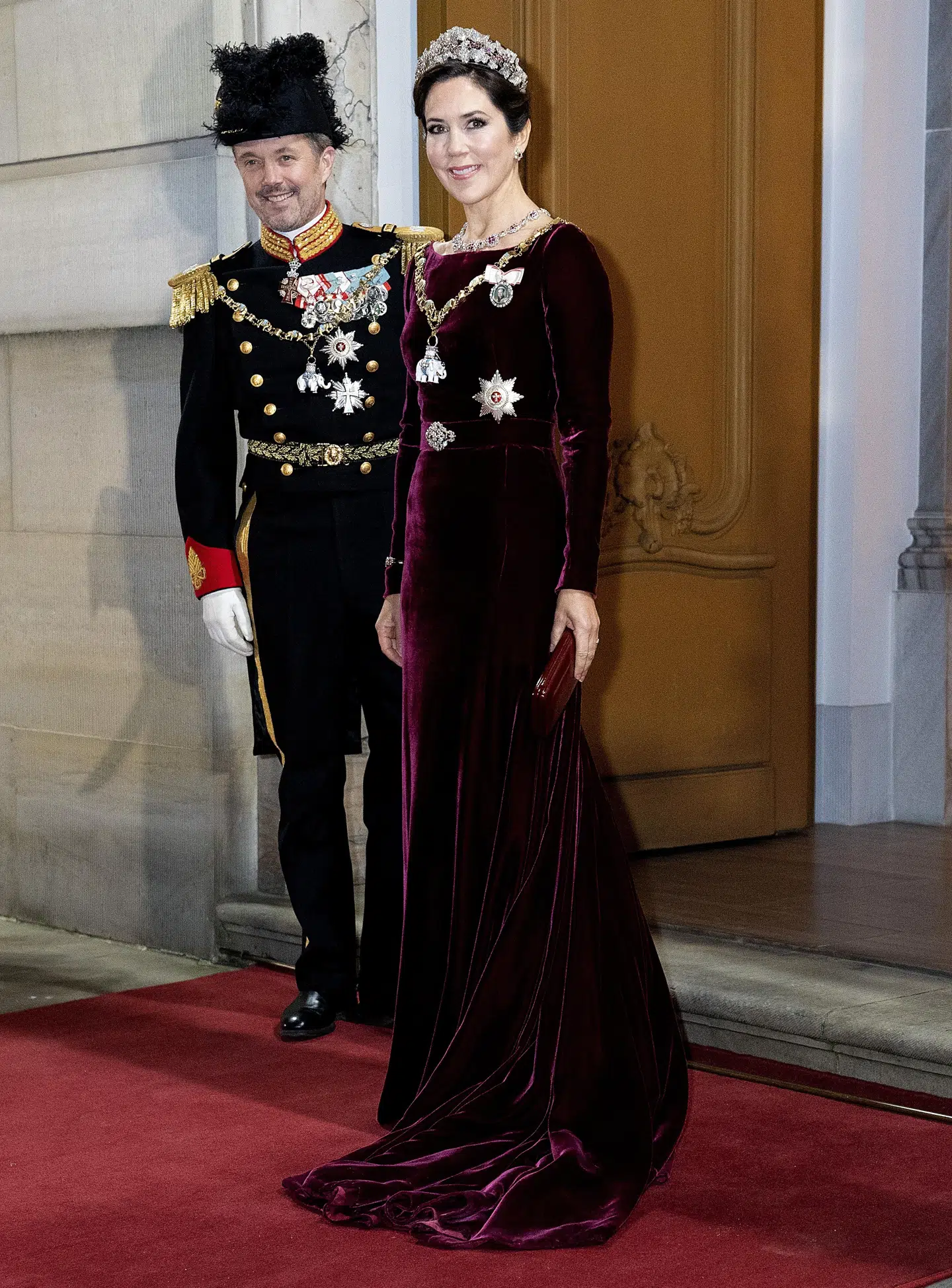Kronprinsesse Mary og kronprins Frederik ved nytårstaflet i 2019.