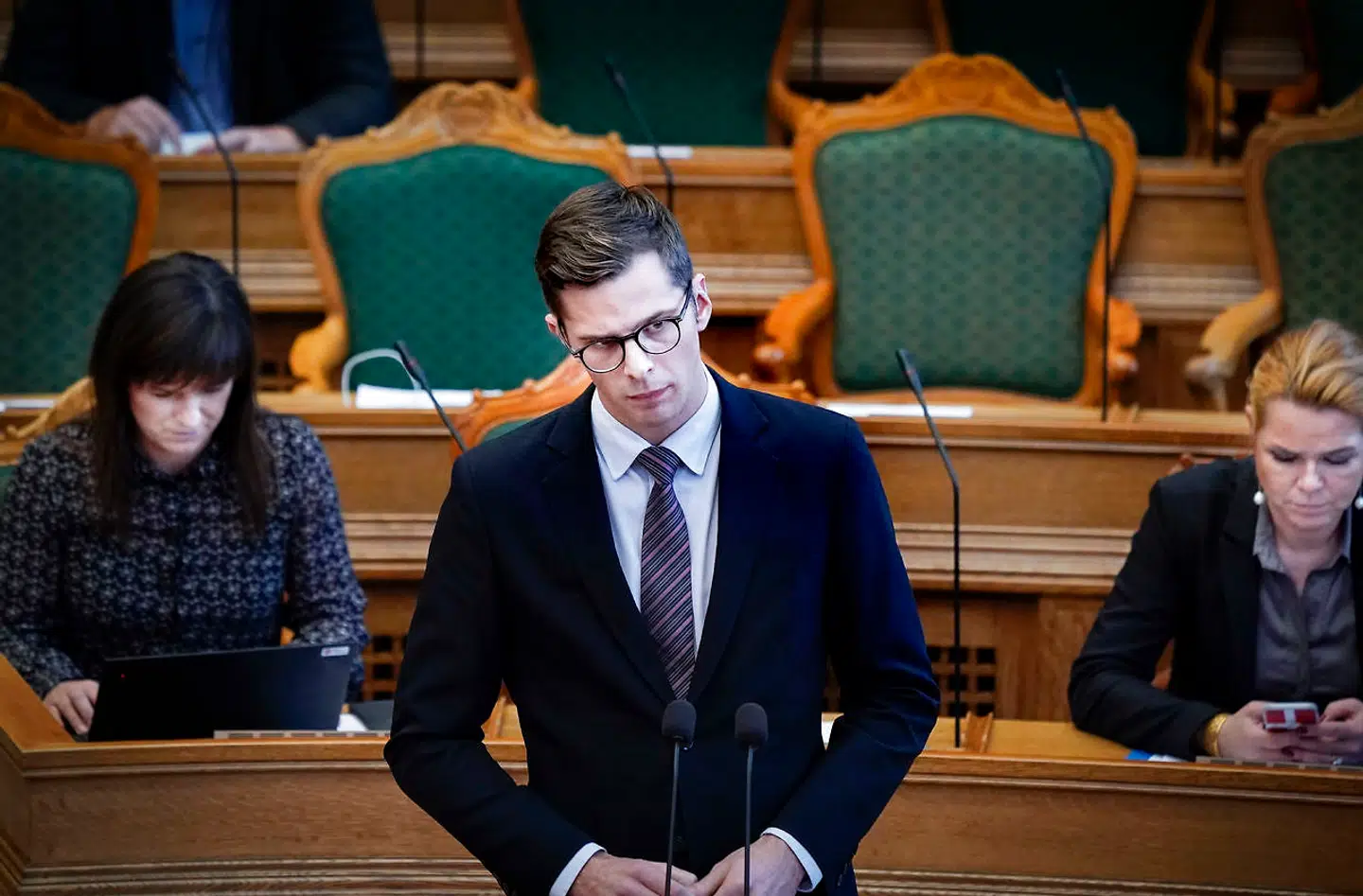 Liberal Alliances Alex Vanopslagh under statsminister Mette Frederiksens spørgetime i Folketingssalen, tirsdag den 10. december 2019.. (Foto: Liselotte Sabroe/Ritzau Scanpix)