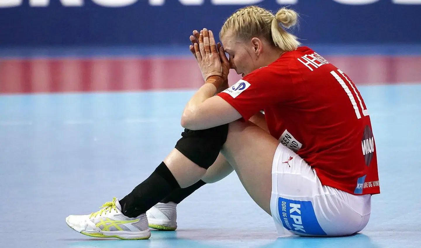 Sådan reagerede Kathrine Heindahl efter Danmark ved håndbold-VM i december i Japan havde spillet 26-26 mod Serbien.