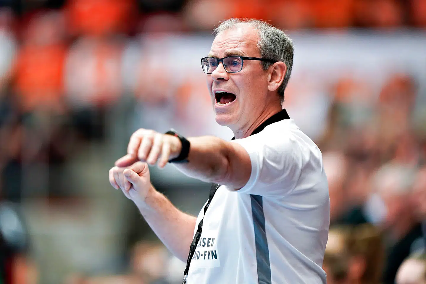 Odense-træner Jan Pytlick på sidelinien i lørdag eftermiddags pokalsemifinale mod København Håndbold.