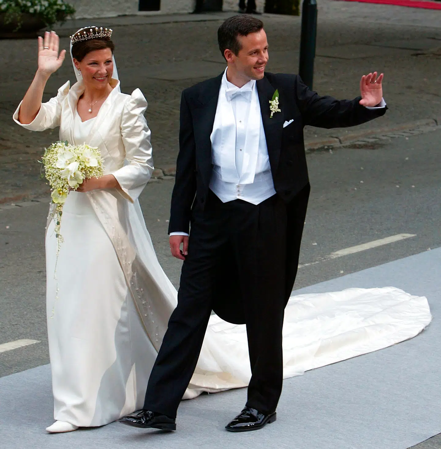 Märtha Louise og Ari Behn ved brylluppet i 2002.