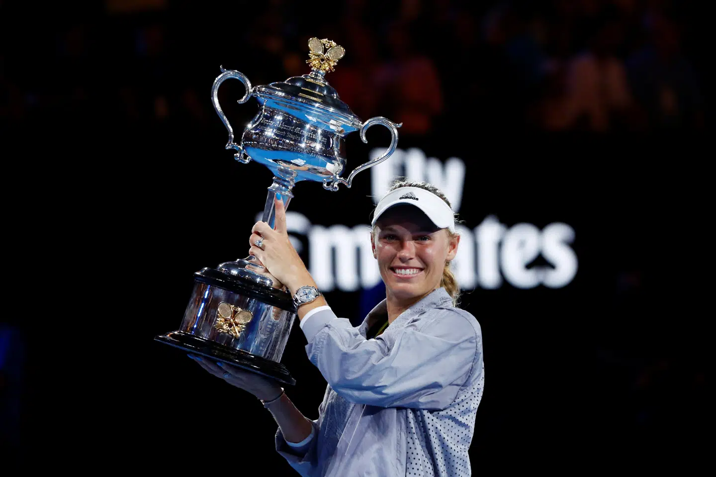 Caroline Wozniacki tog den helt store præmiecheck med hjem, da hun i 2018 triumferede ved Australian Open. (Arkivfoto) Edgar Su/Reuters