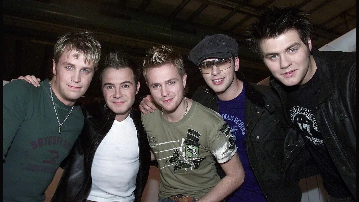 Westlife i 2002 mens Brian McFadden stadig var en del af boybandet. Fra venstre Kian Egan, Shane Filan, Nicky Byrne, Mark Feehily og Brian McFadden.