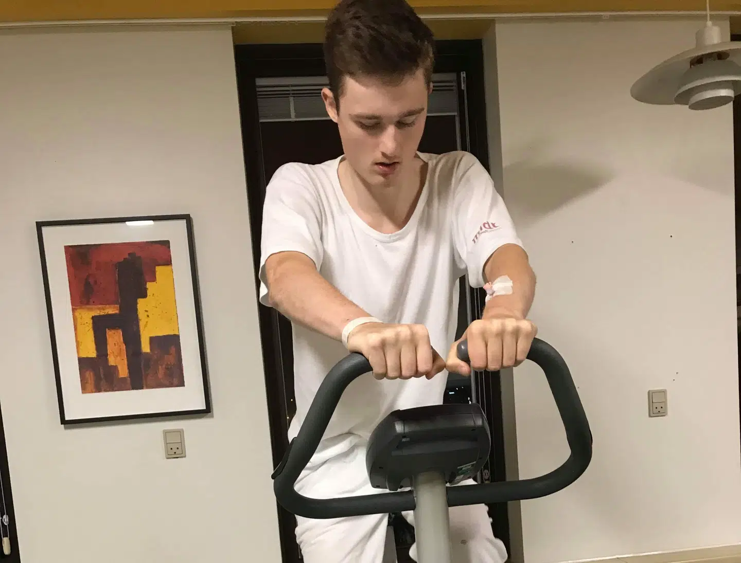 Mathias Norsgaard er allerede i gang med genoptræningen.