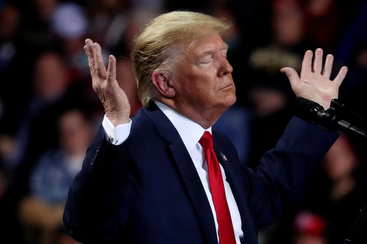 »We love you.« Sådan lød det igen og igen fra salen i Battle Creek. Trump nød tydeligvis sit jule-rally i Battle Creek, Michigan.