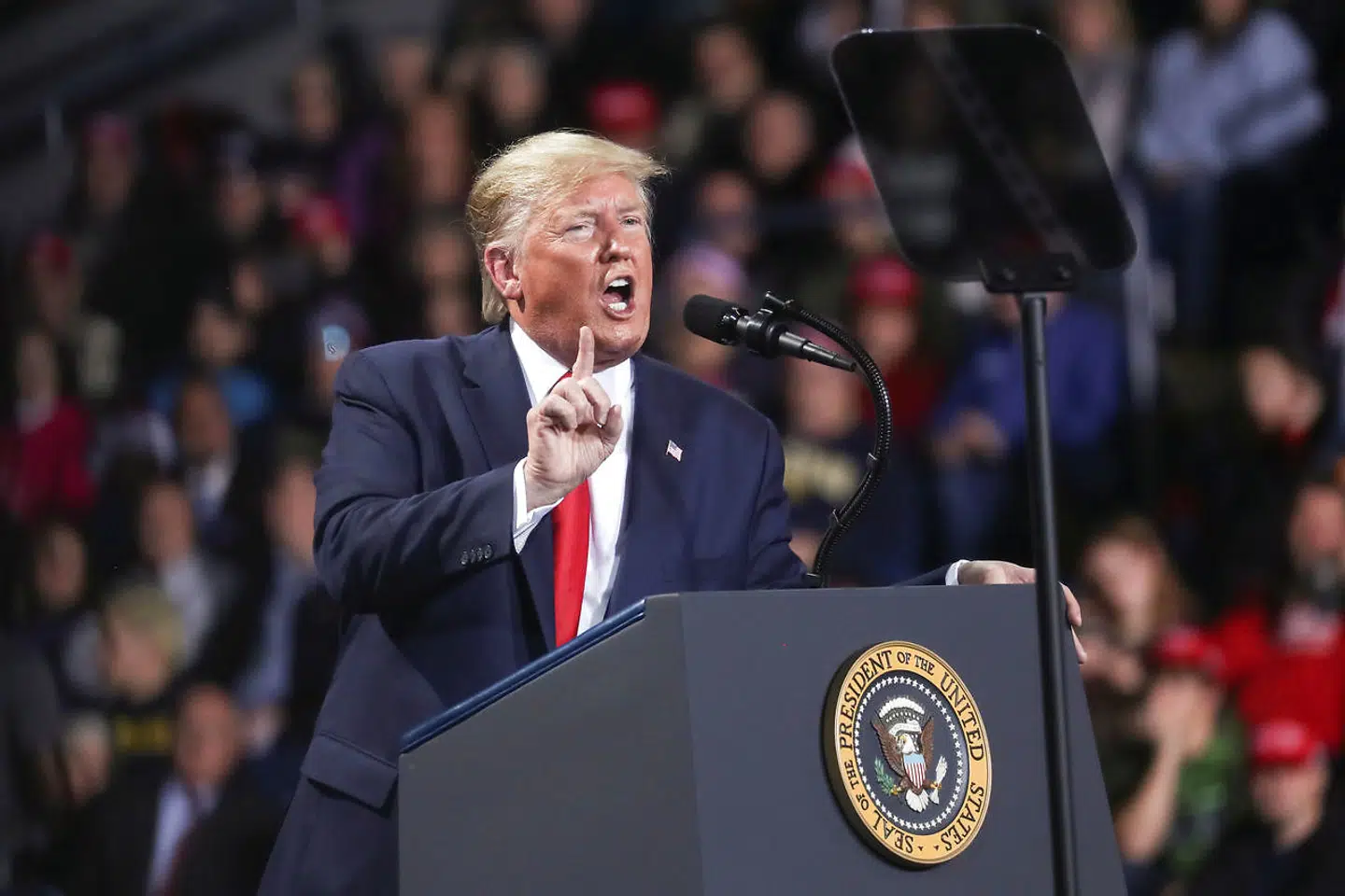 Donald Trump til jule-vælgermøde i Michigan.