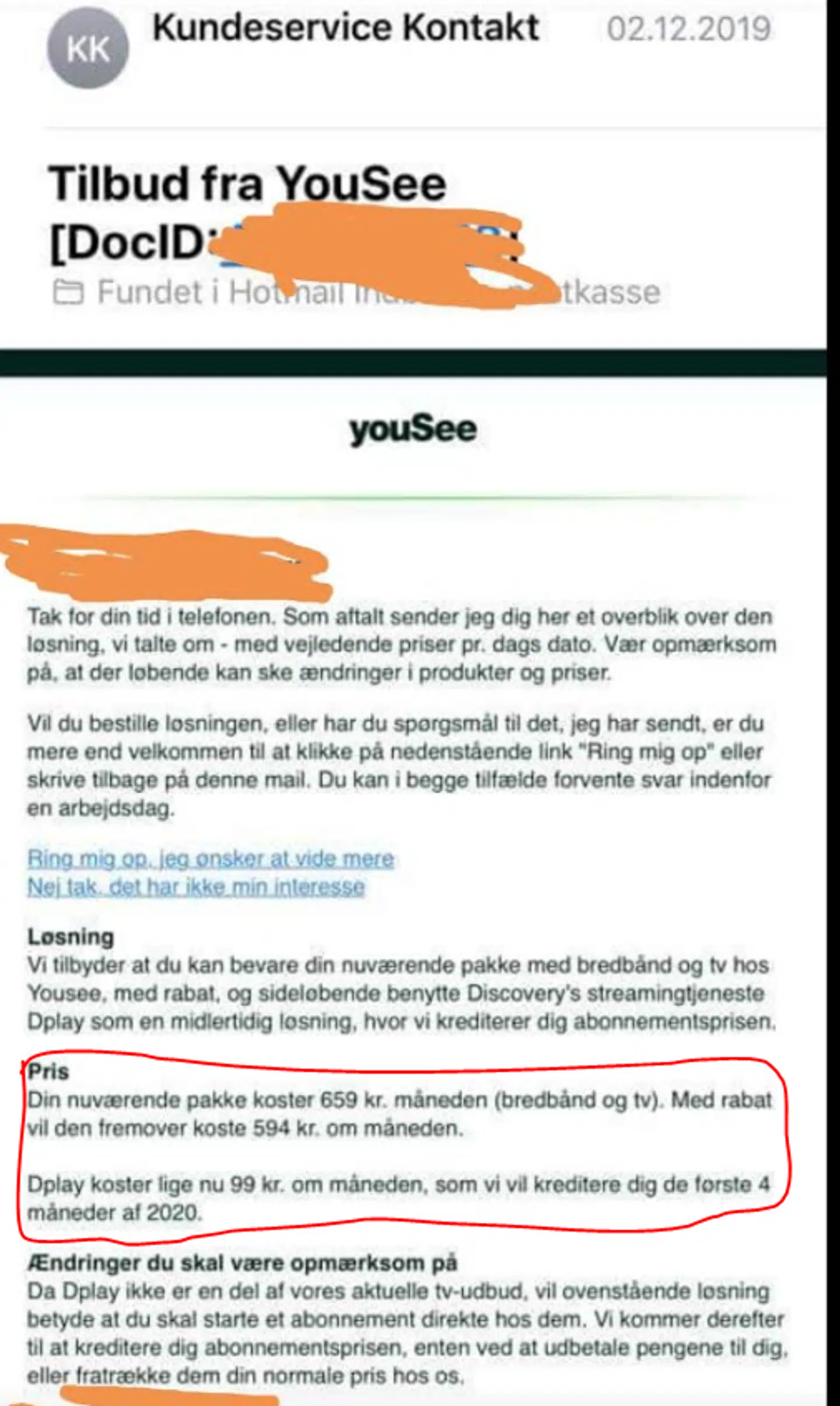 YouSee har kompenseret en kunde og betaler for, at kunden beholder Discoverys kanaler via Dplay.