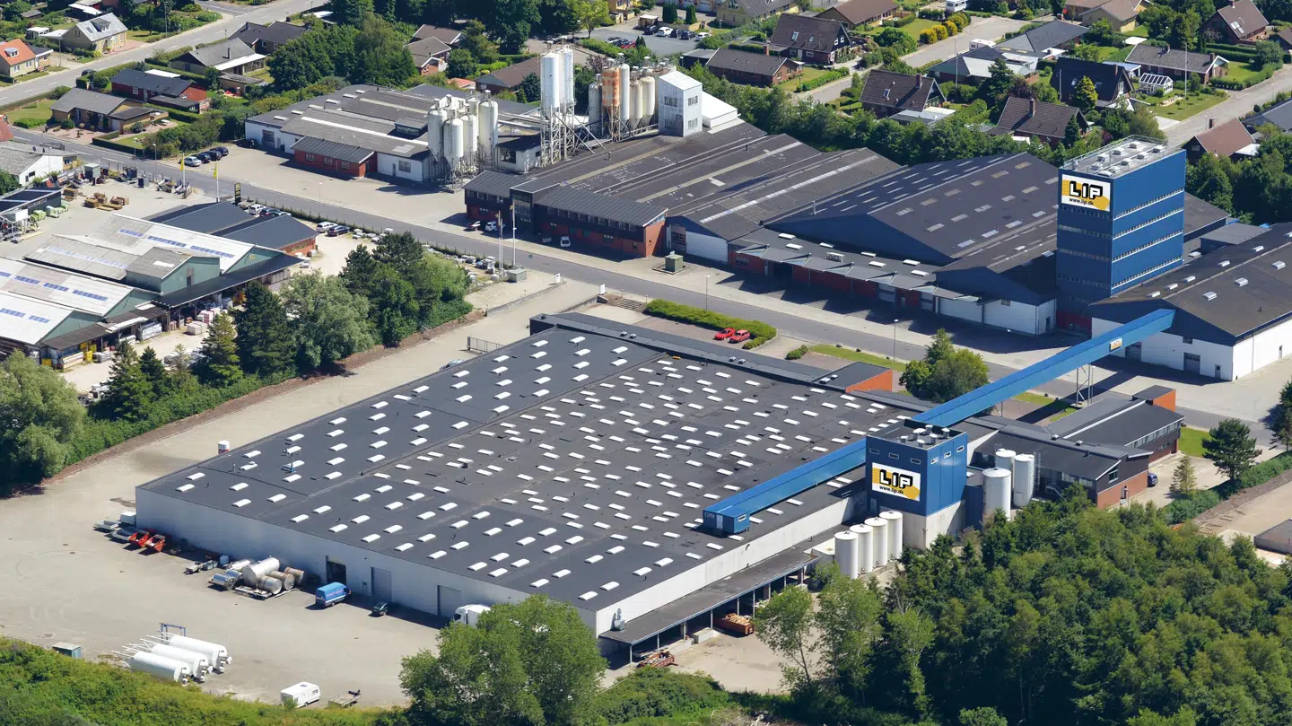 Her ses hovedkvarteret for Lip A/S på Industrivej i Nørre Åby,