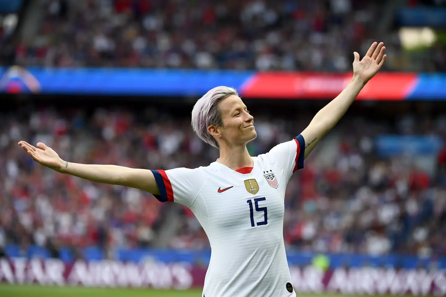 Megan Rapinoe var den store profil for USA, som denne sommer vandt VM-finalen i kvindefodbold for anden gang i træk, da Holland blev besejret. Franck Fife/Ritzau Scanpix