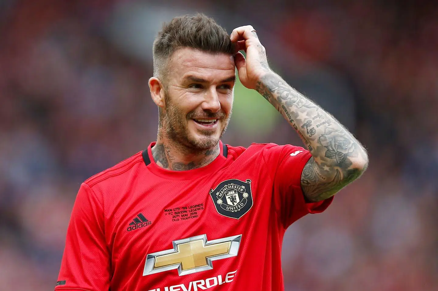 David Beckham spillede næsten 400 kampe i den røde Manchester-trøje.