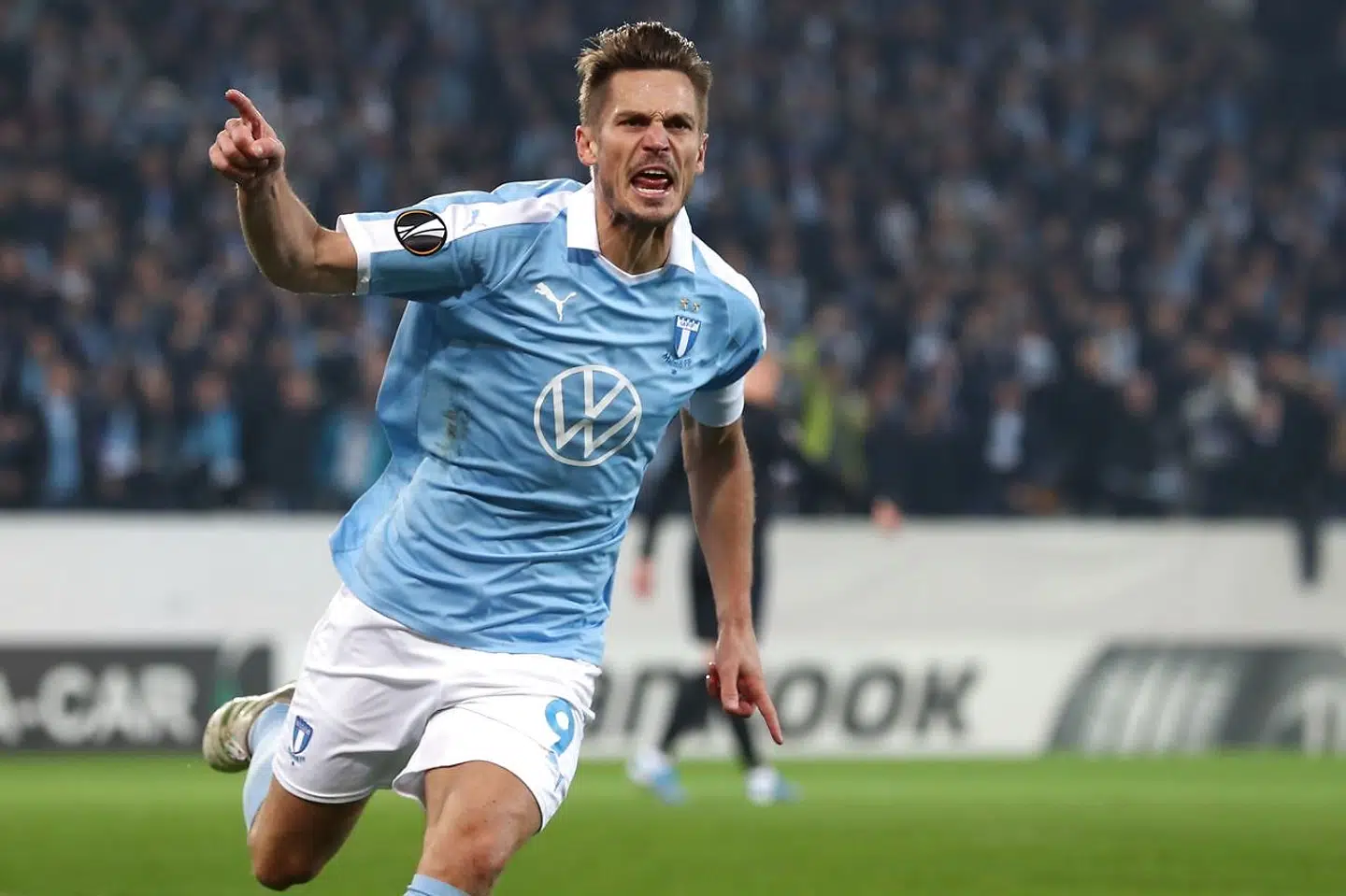 Markus Rosenberg efter scoringen mod FCK i den første Europa League-kamp mellem de to hold.