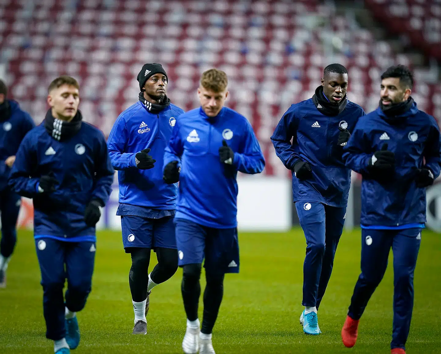FCKs Dame N'Doye, Mohamed Daramy og Michael Santos under FCKs træning i Telia Parken, onsdag den 11. december 2019.. (Foto: Liselotte Sabroe/Ritzau Scanpix)