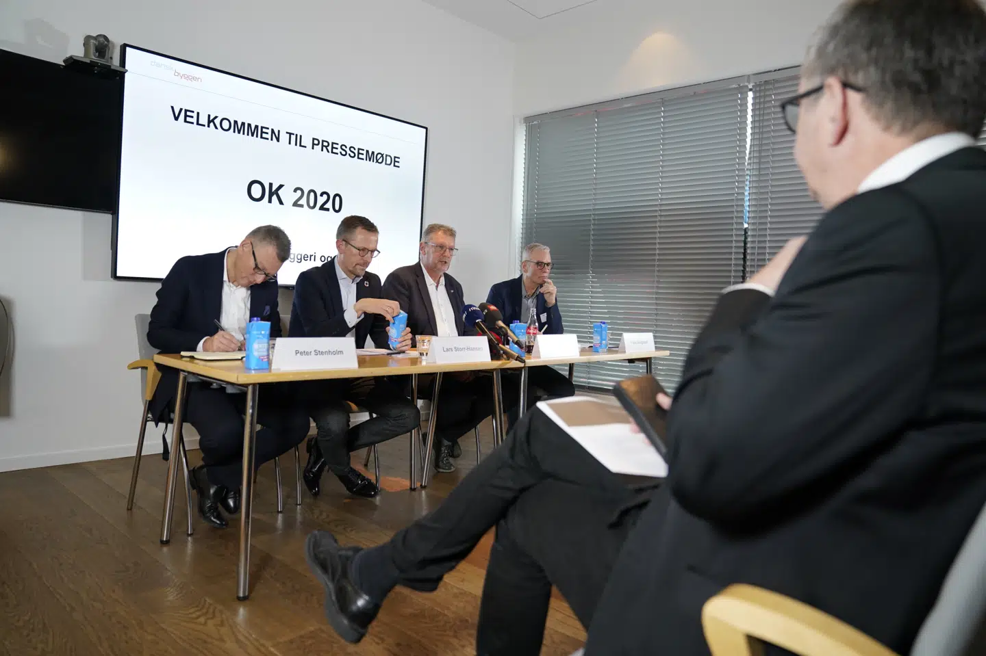 Dansk Byggeri og 3F Byggegruppen holder pressemøde om overenskomstforhandlingerne. Ida Guldbæk Arentsen/Ritzau Scanpix