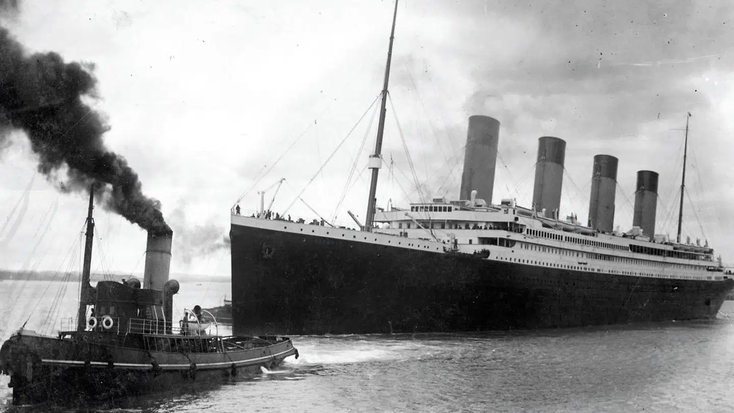 Billede taget af Titanic 4. april 1912. Arkivfoto.