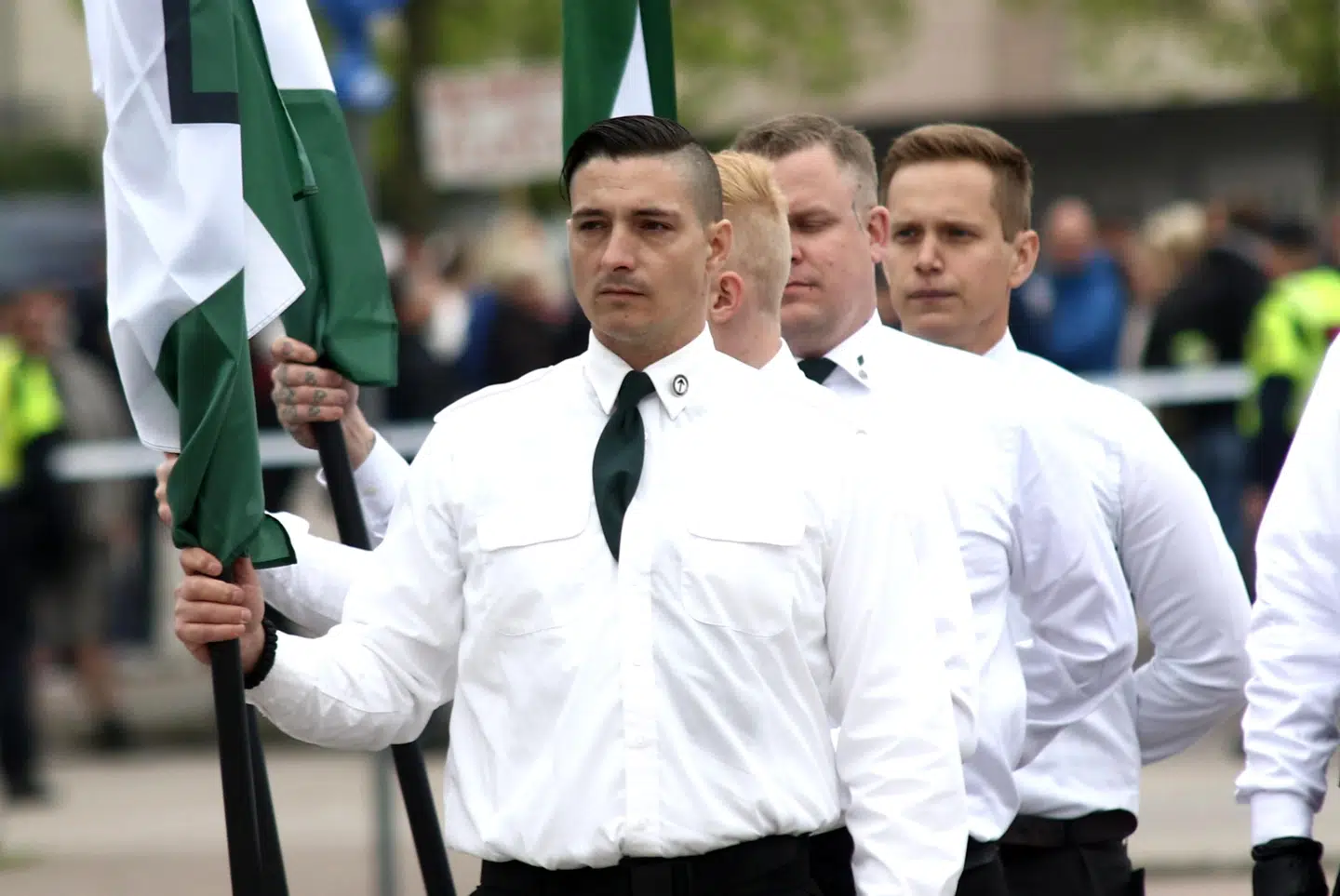 Jacob Vullum Andersen fotograferet under Nordfronts demonstration 1. maj 2019.