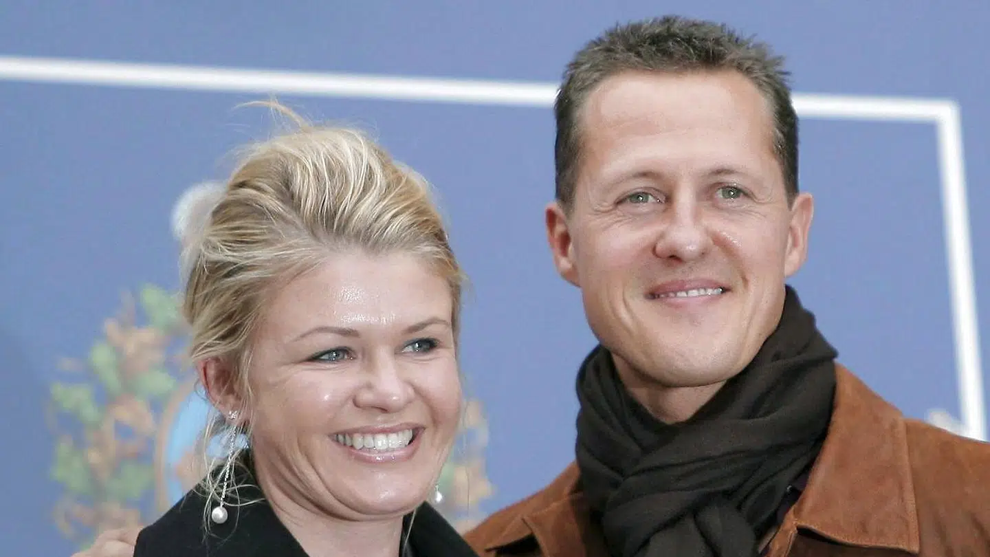 Her ses Michael Schumacher og hans hustru Corinna.