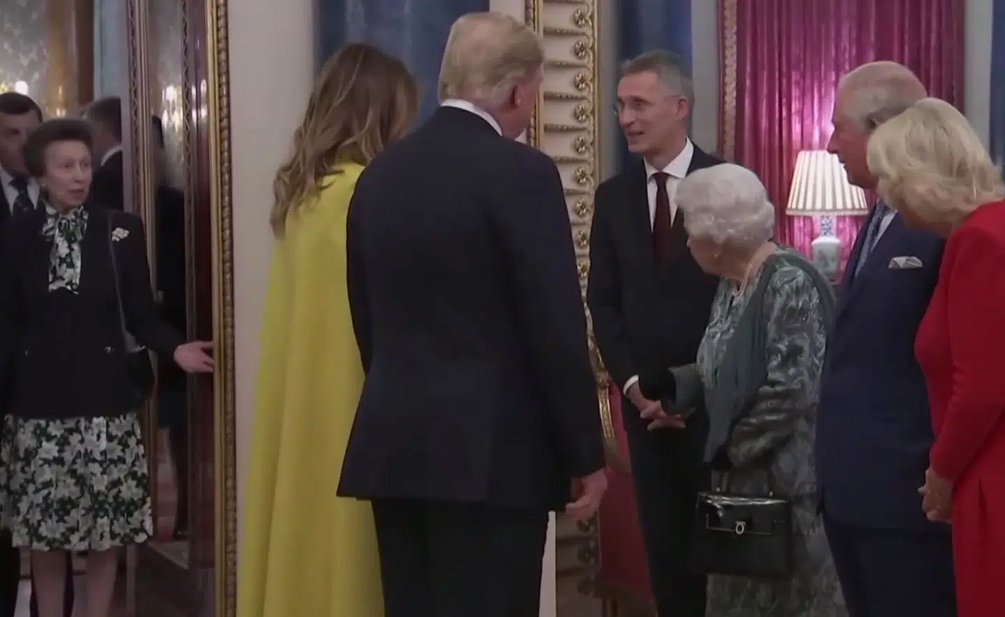 Flere er overbevist om, at prinsesse Anne nægtede at hilse på Donald Trump under Nato-receptionen på Buckingham Palace tirsdag.