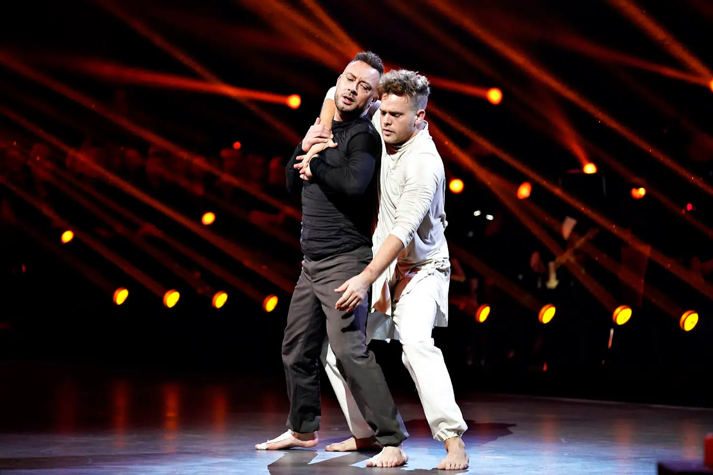 Jakob Fauerby og Silas Holst vinder finalen i "Vild med dans" i Forum Horsens, fredag den 28. november 2019.. (Foto: Henning Bagger/Ritzau Scanpix)