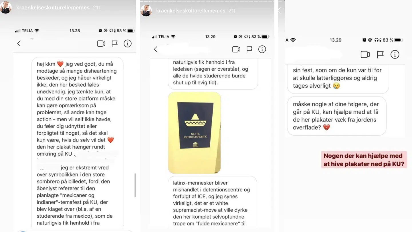 Her ses et udklip fra profilens 'story' på Instagram.