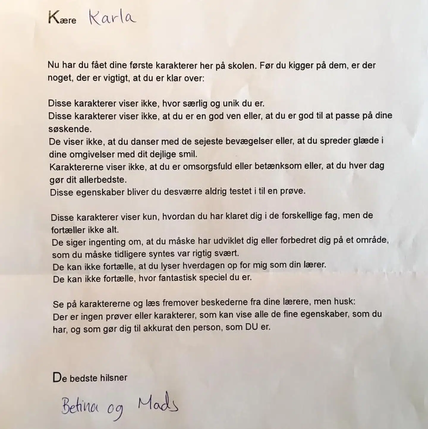 Her kan du læse brevet i sin fulde længde.