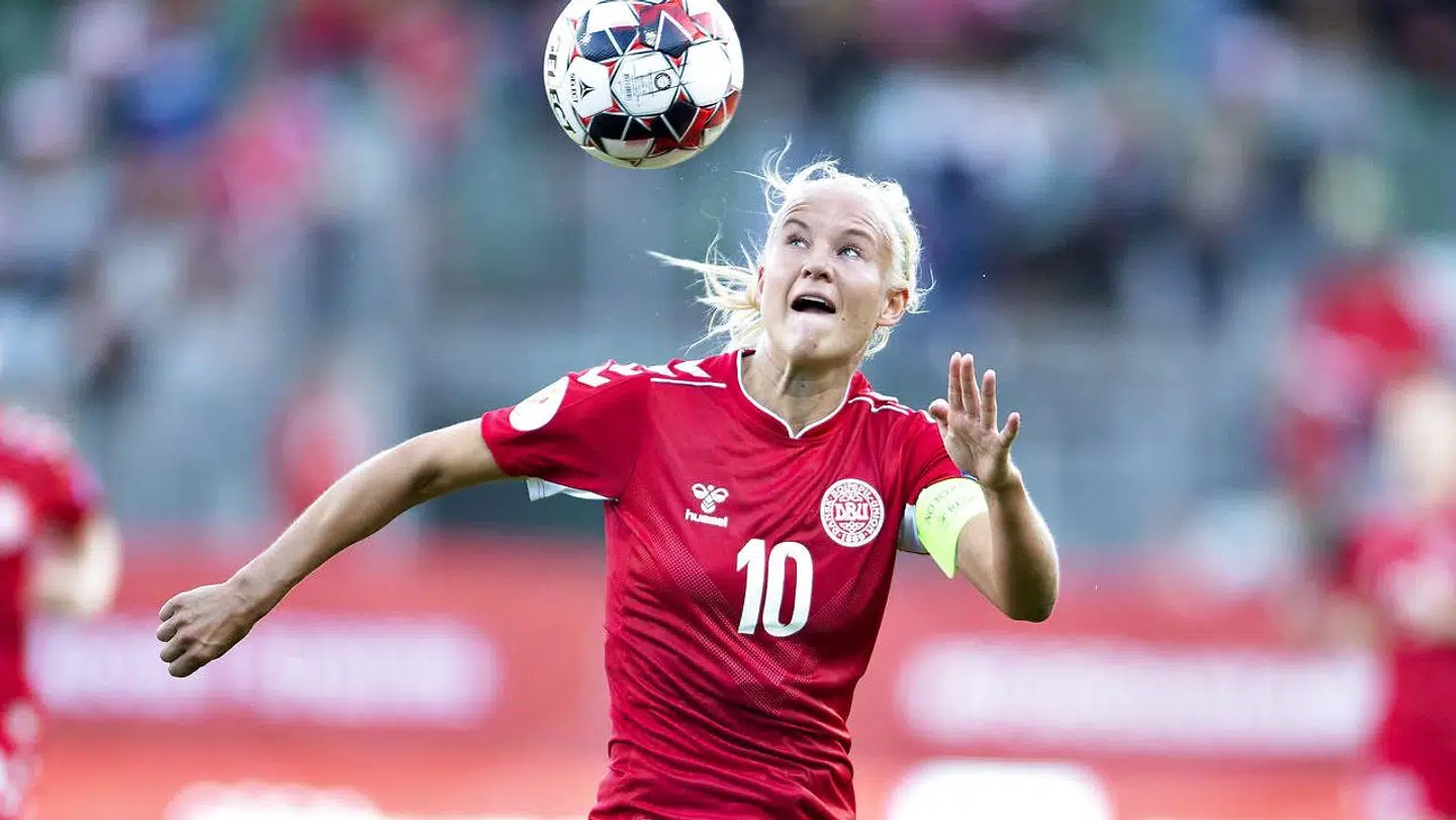 Danmarks Pernille Harder (C) i EM kvalifikationskampen mellem Danmark og Malta på Energi Viborg Arena, 29. august 2019.