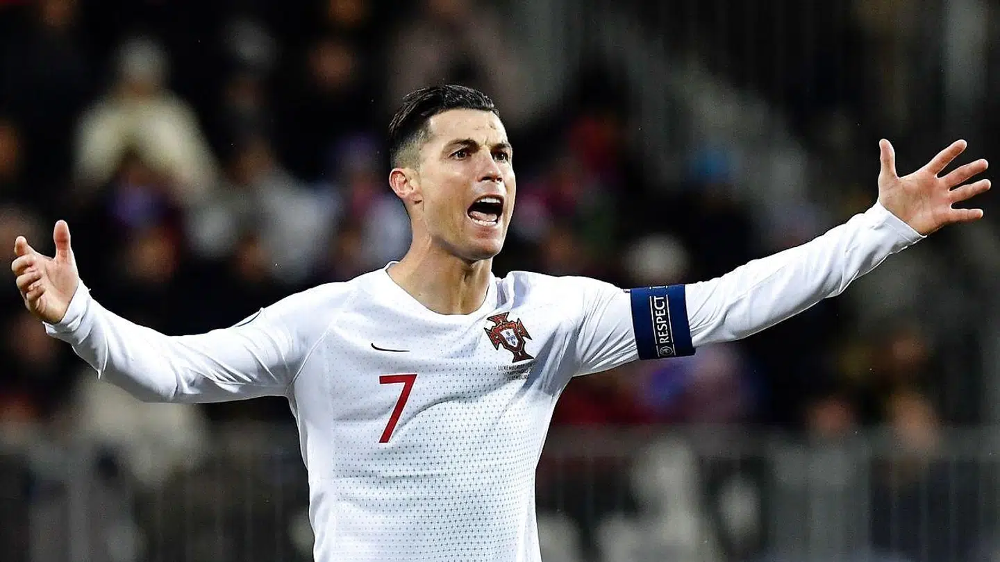 Cristiano Ronaldo i aktion for Portugal.