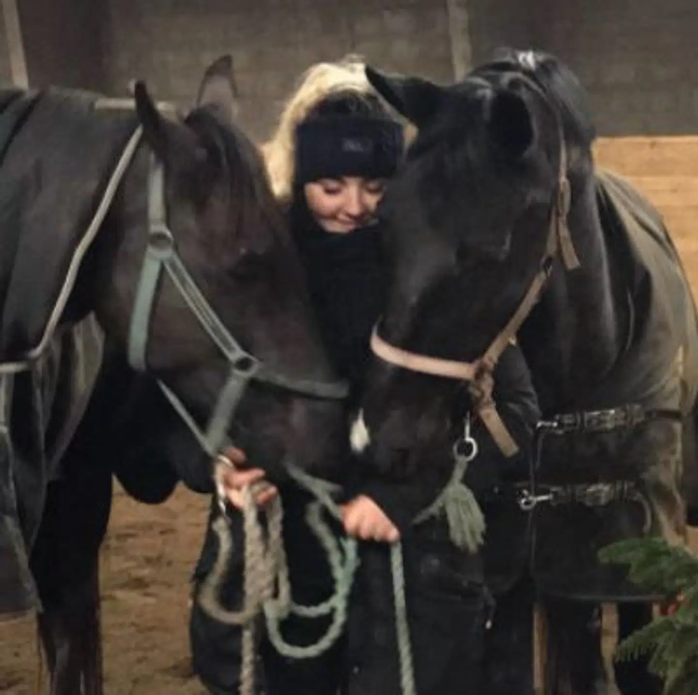 Emilie Mattsson arbejder som rytter i en international stald. Her rider hun på springheste.