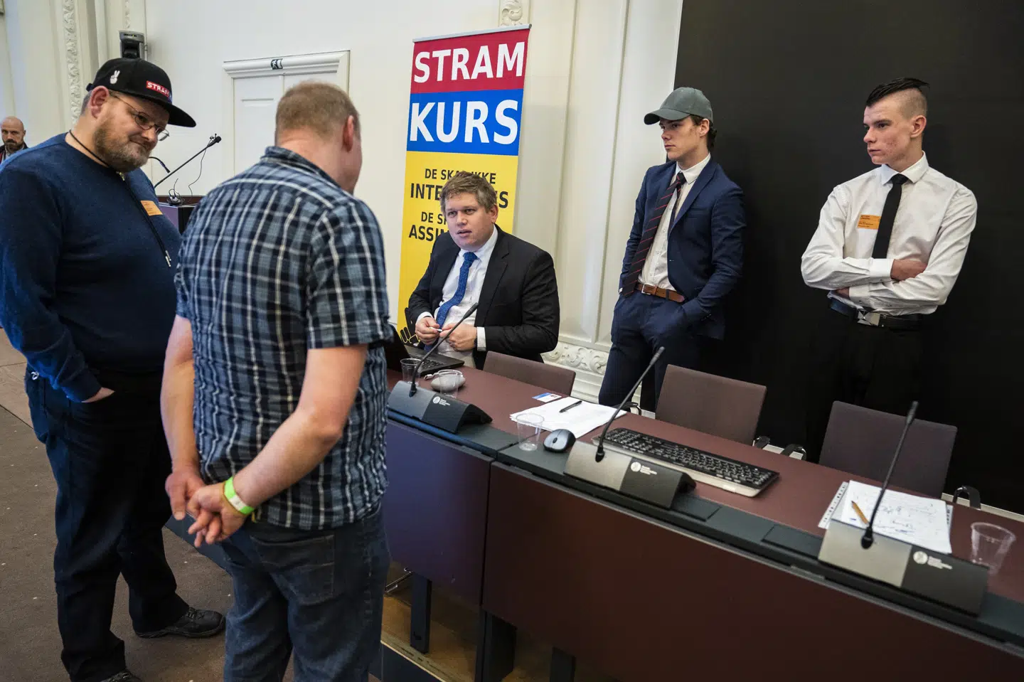 Partiet Stram Kurs og partileder Rasmus Paludan holder rigskongres i Landstingssalen på Christiansborg lørdag. Partiet kom ikke i Folketinget ved valget i juni. Martin Sylvest/Ritzau Scanpix