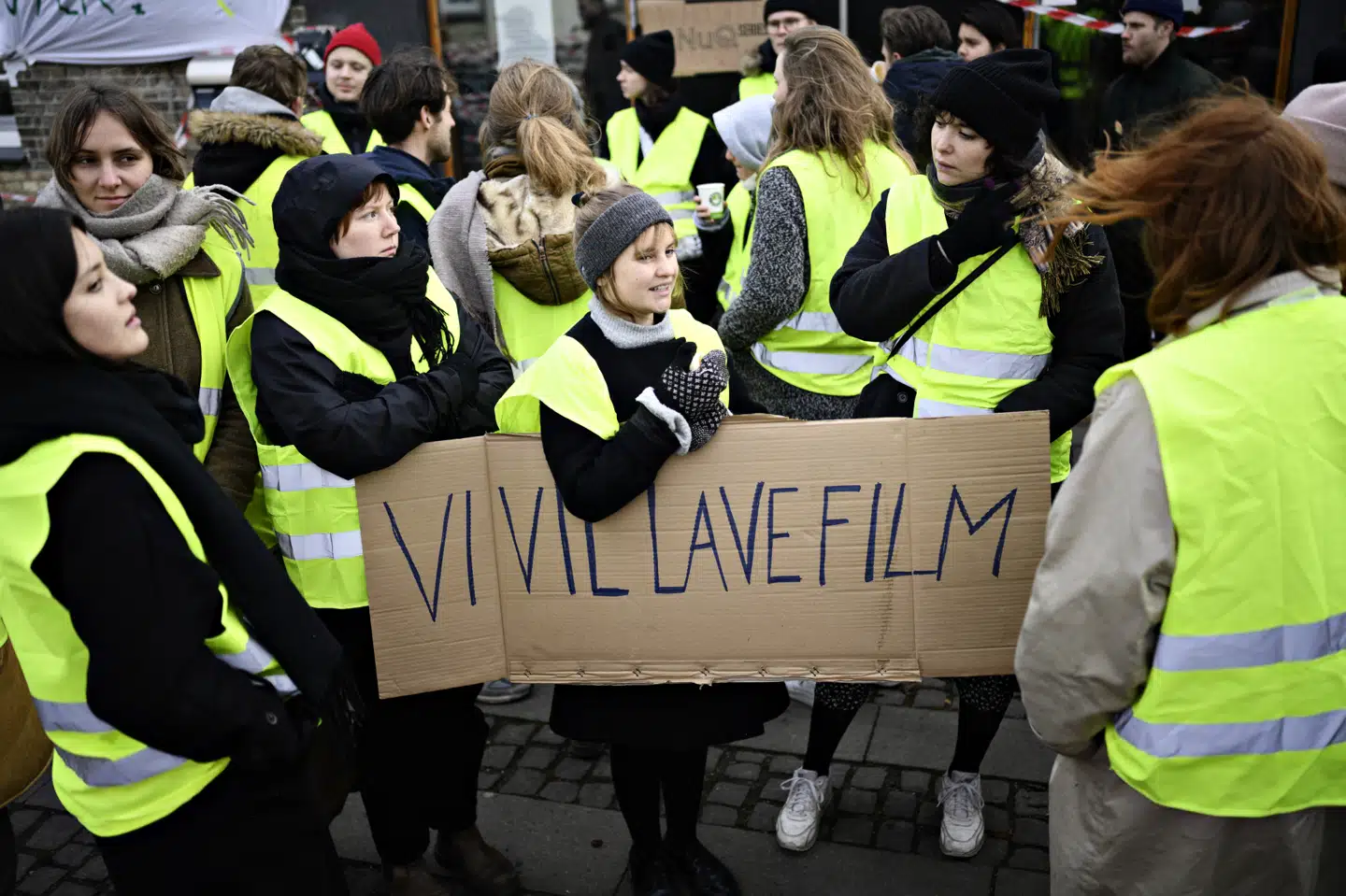 Siden fredag den 15. november har elever fra Den Danske Filmskole blokeret skolen og krævet rektor, Vinca Wiedemanns, afgang. Fredag den 22. november meddelte Kulturministeriet, at hun trak sig. (Arkivfoto) Philip Davali/Ritzau Scanpix