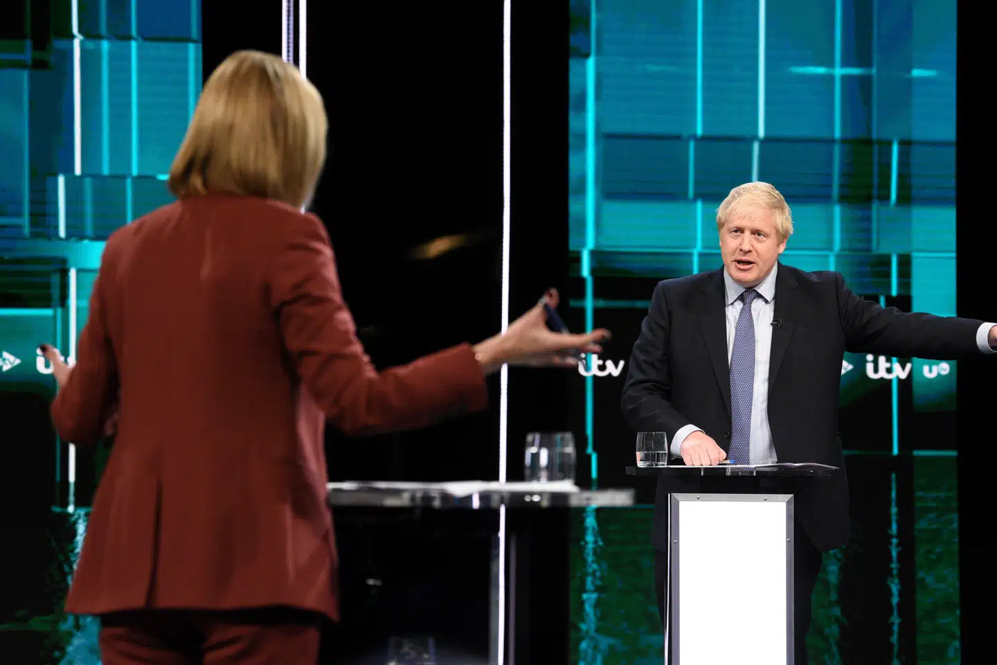 Under tirsdagens tv-duel slog premierminister Boris Johnson fast, at briterne skal forlade EU 31. januar, hvis det står til ham. Jonathan Hordle/Itv/Reuters