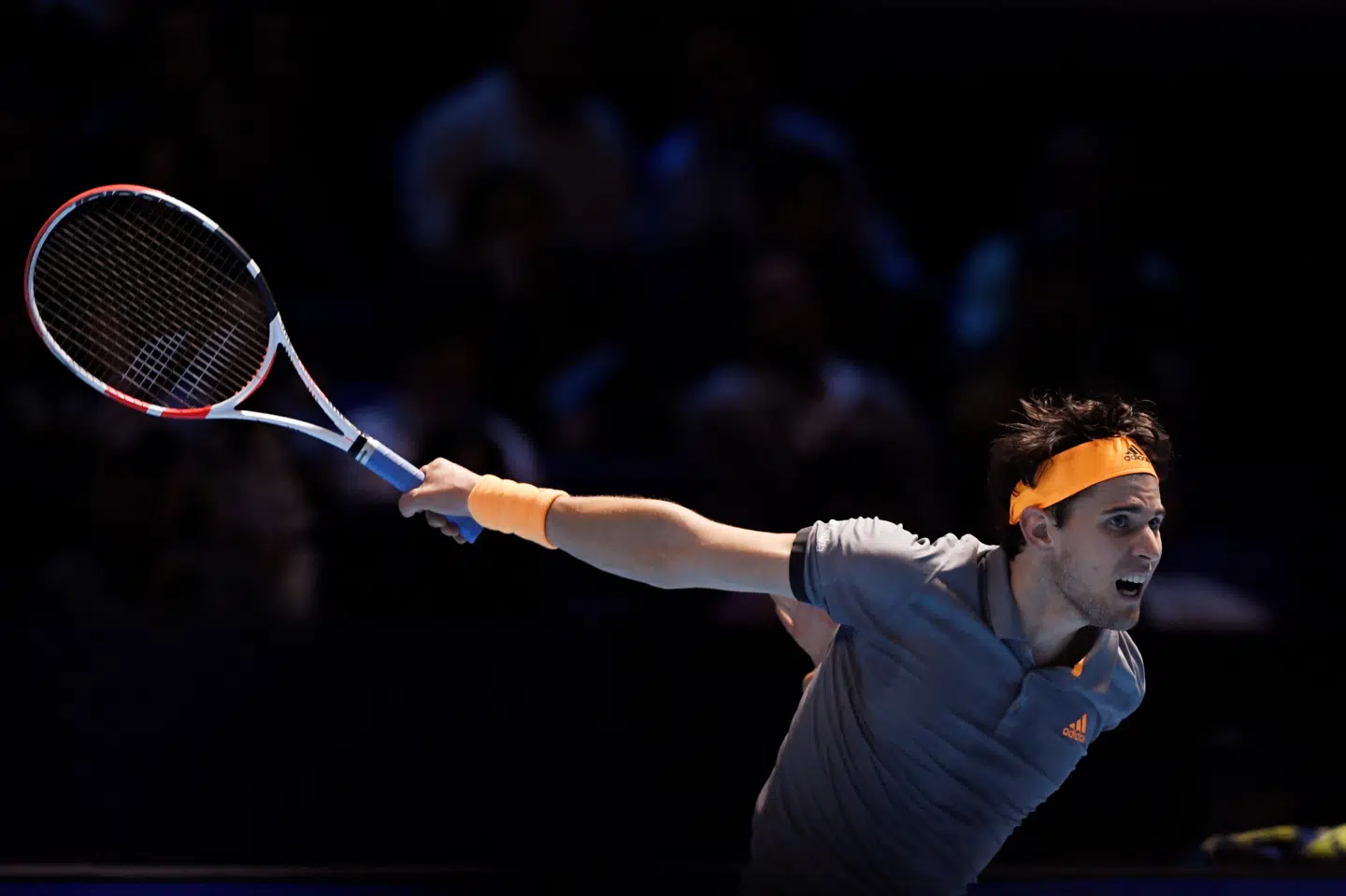 Dominic Thiem var bedst, da han i semifinalen i ATP Finals slog tyske Alexander Zverev. Tony O''brien/Ritzau Scanpix