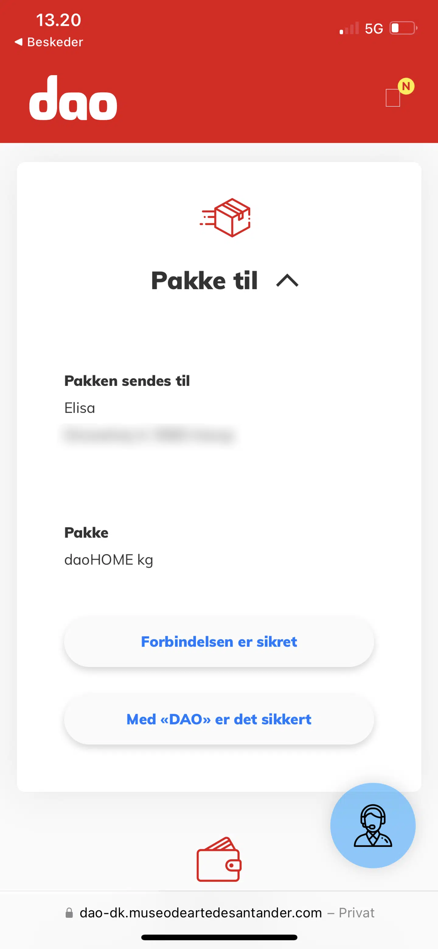 Svindleren havde lavet en side, der forestillede at tilhøre DAO.