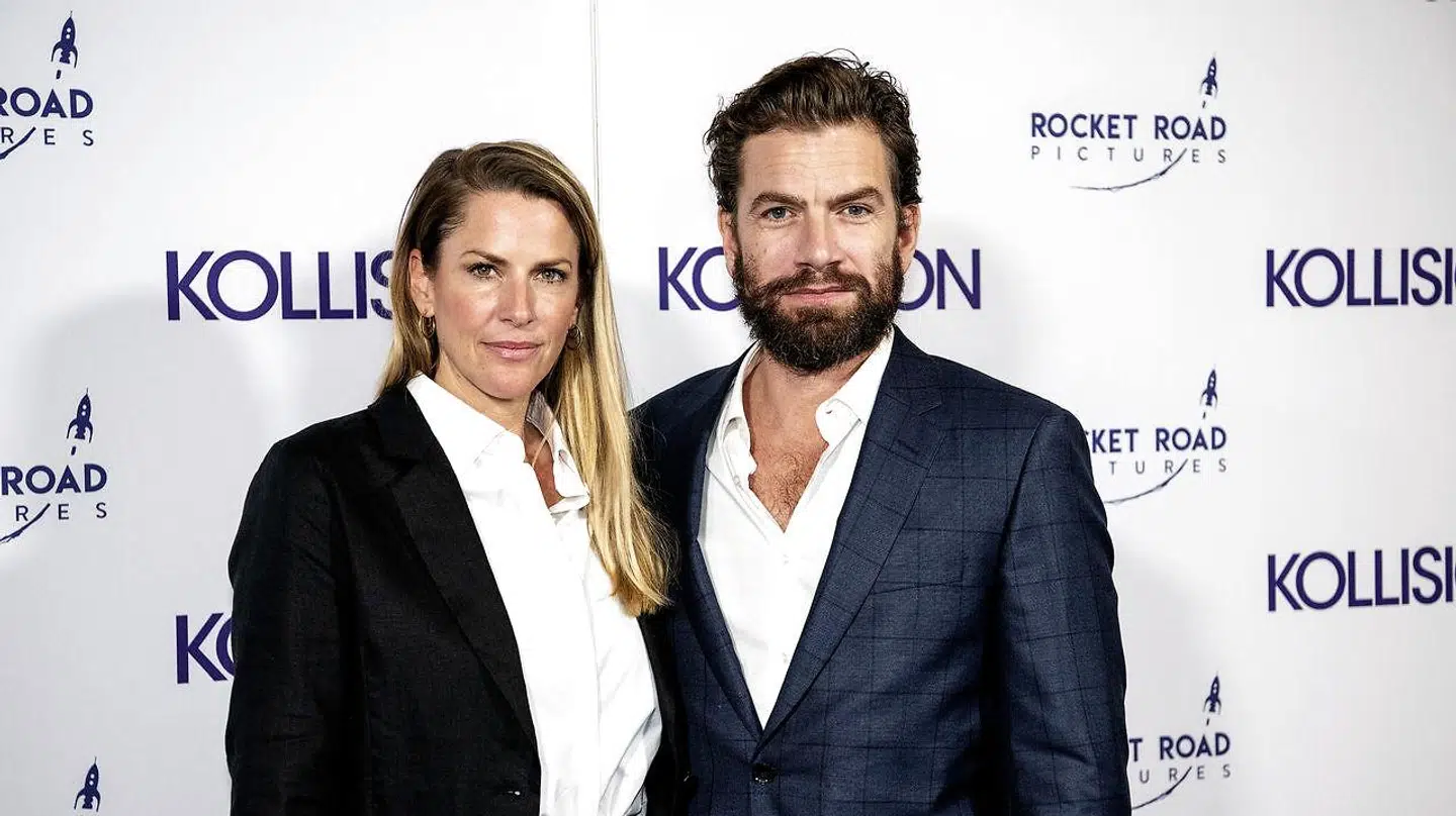 Nikolaj Lie Kaas og hans kone Anne Langkilde ved gallapremiere på Avaz-brødrenes nye drama Kollision, som skuespilleren spiller hovedrollen i.