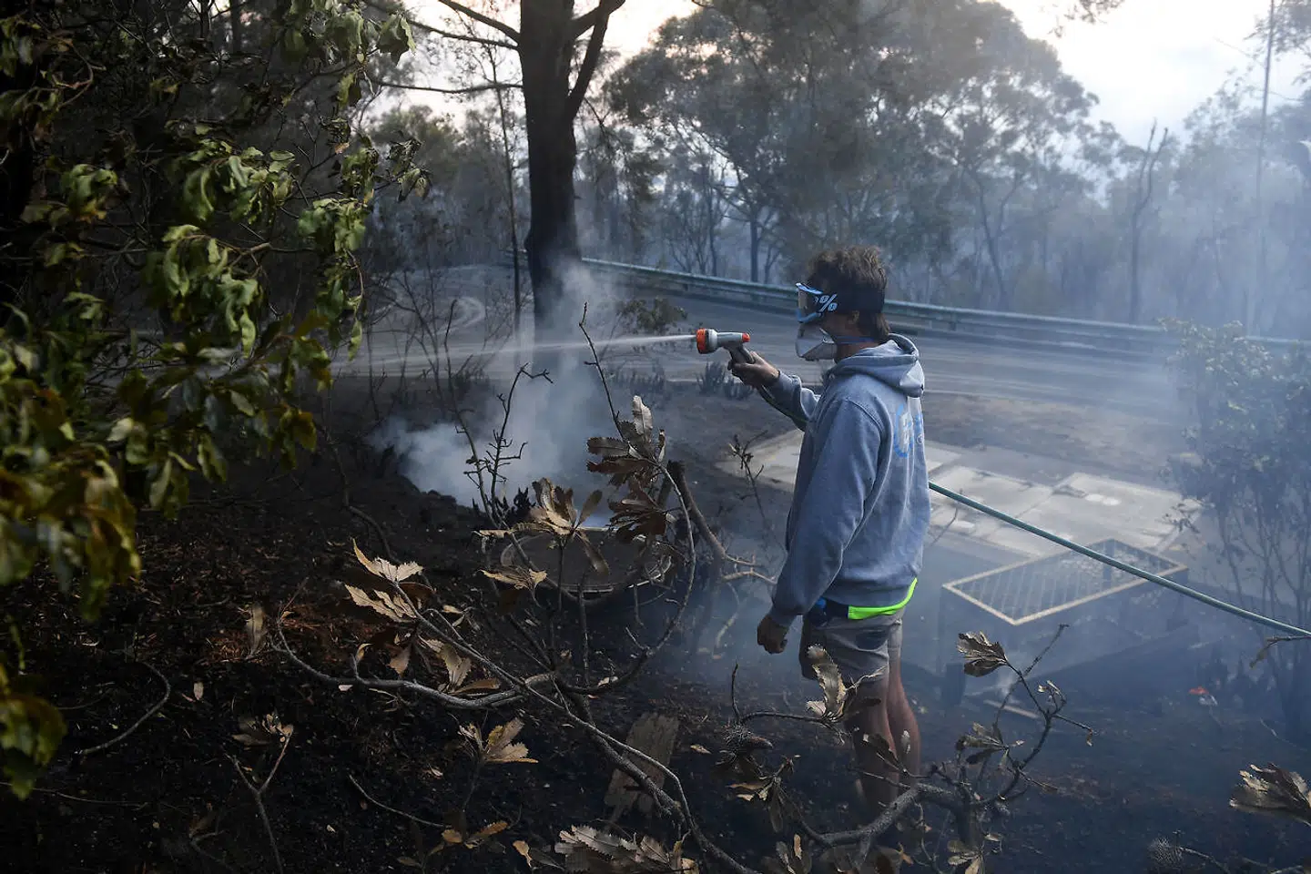 En beboer har bekæmpet branden i Woodford, NSW.