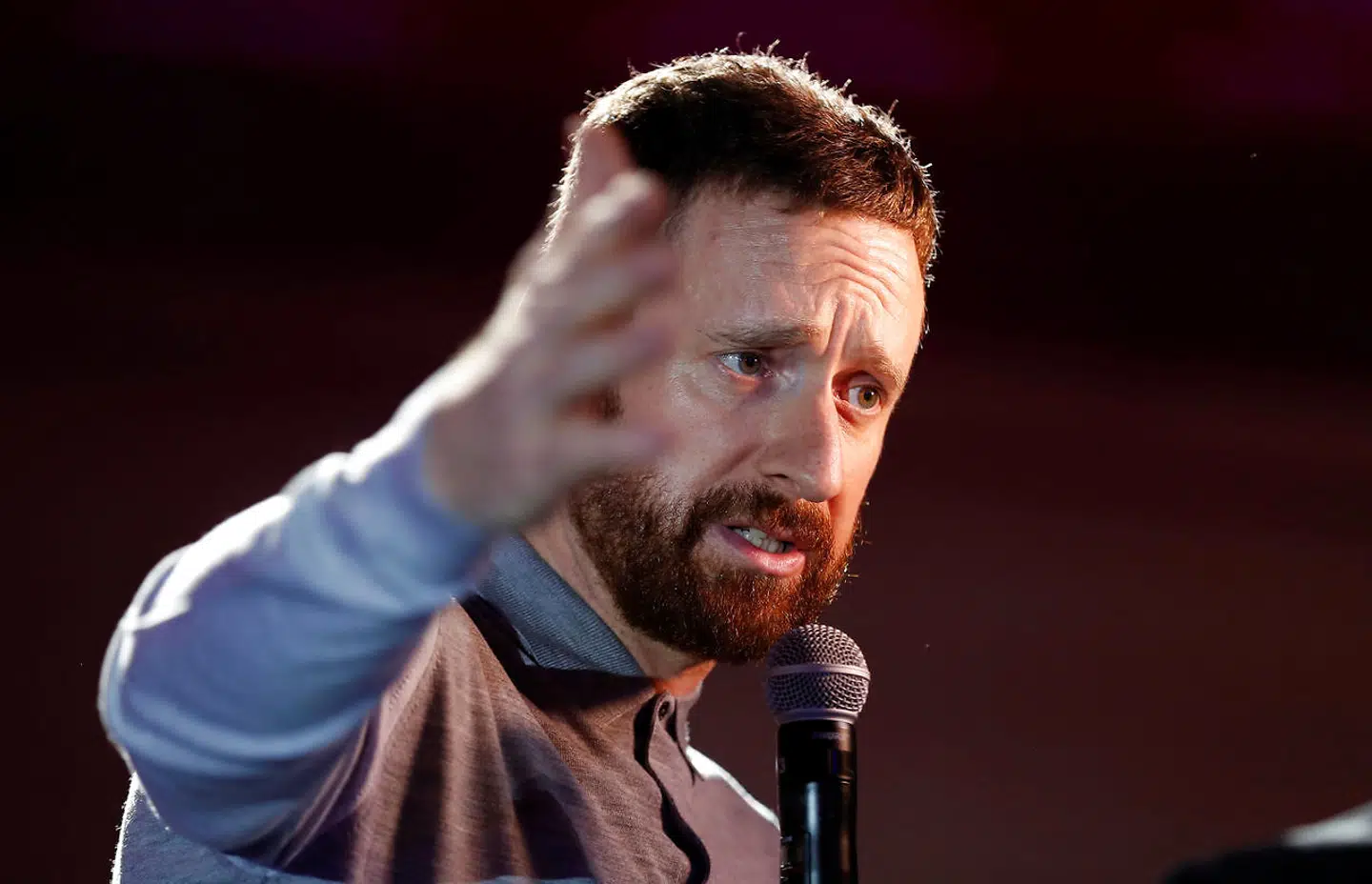 Den pensionerede cykelstjerne Bradley Wiggins var blandt talerne ved dagens arrangement i Brejning.