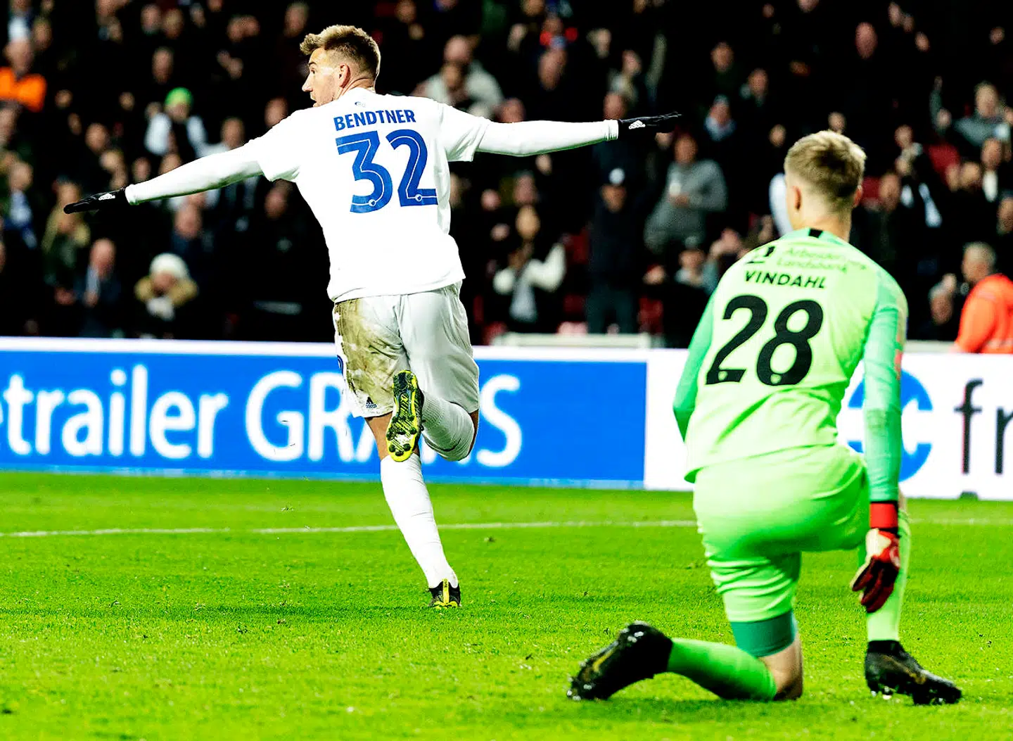 Nicklas Bendtner fejrer sit første mål i FCK-trøjen.