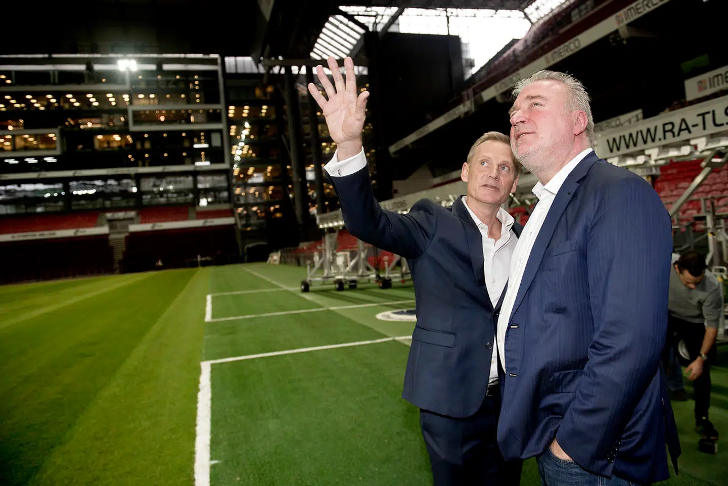Bo Rygaard, bestyrelsesformand i Parken Sport & Entertainment A/S, og Lars Seier.