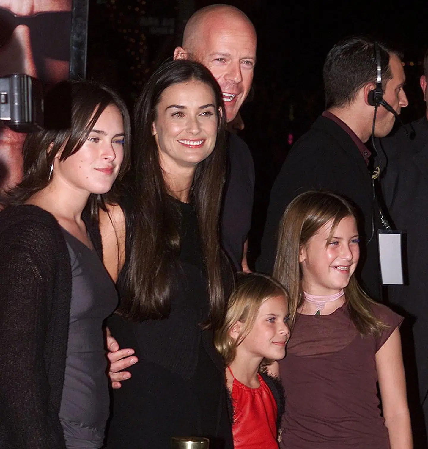 Bruce Willis sammen med Demi Moore og deres fælles døtre Rumer, Tallulah og Scout i 2001.