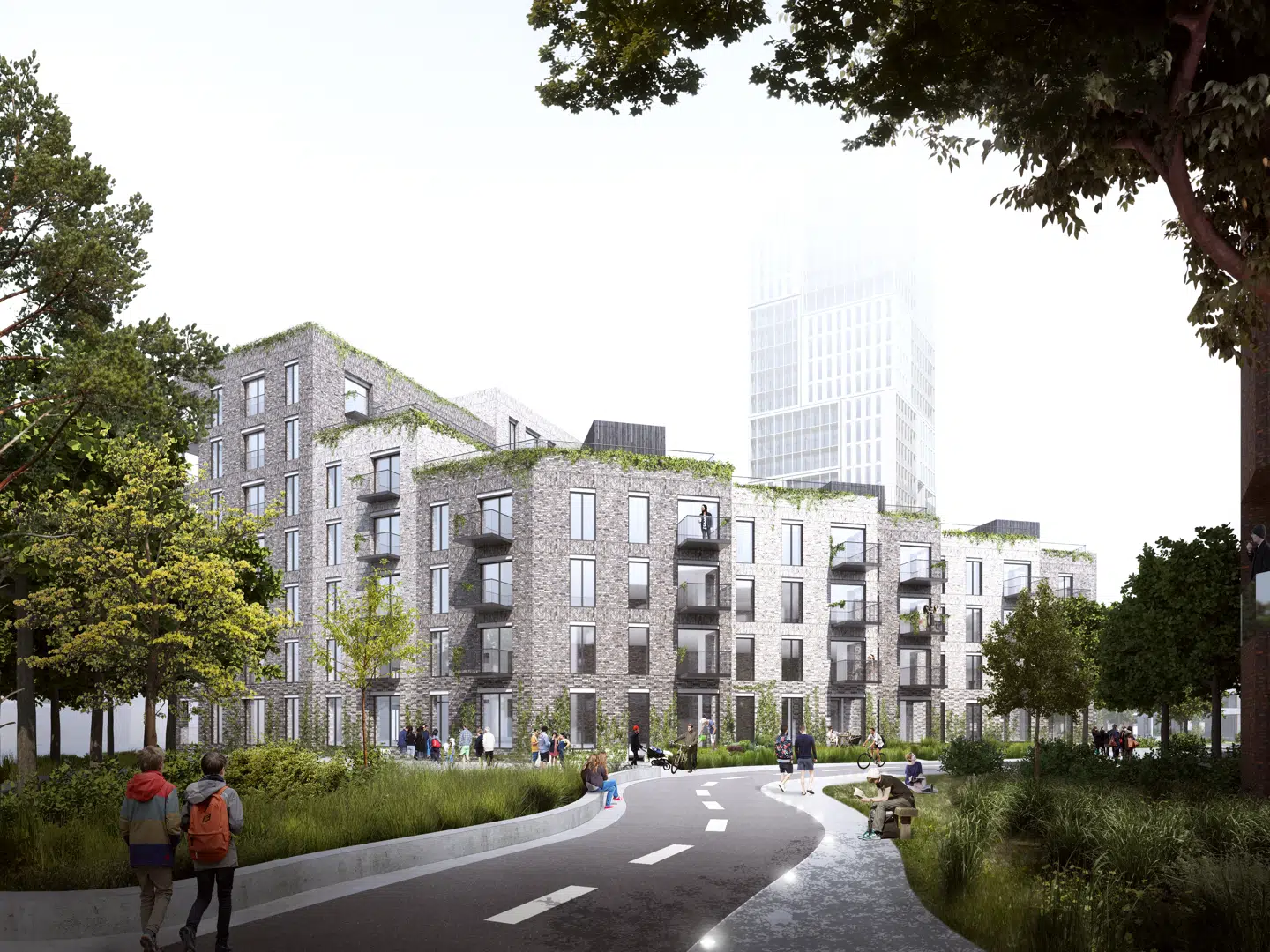 Invesco har købt 124 lejligheder i 'Bryggens Bastion,' der er udviklet af Bach Gruppen: Foto: PR