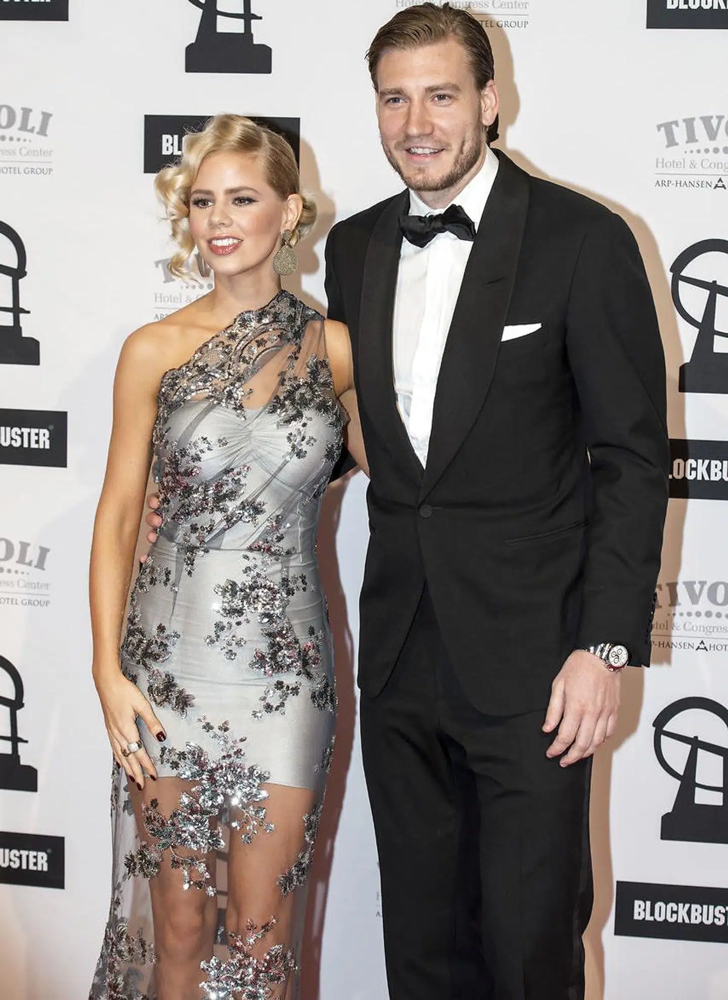 Nicklas Bendtner og Julie Zangenberg i 2016.