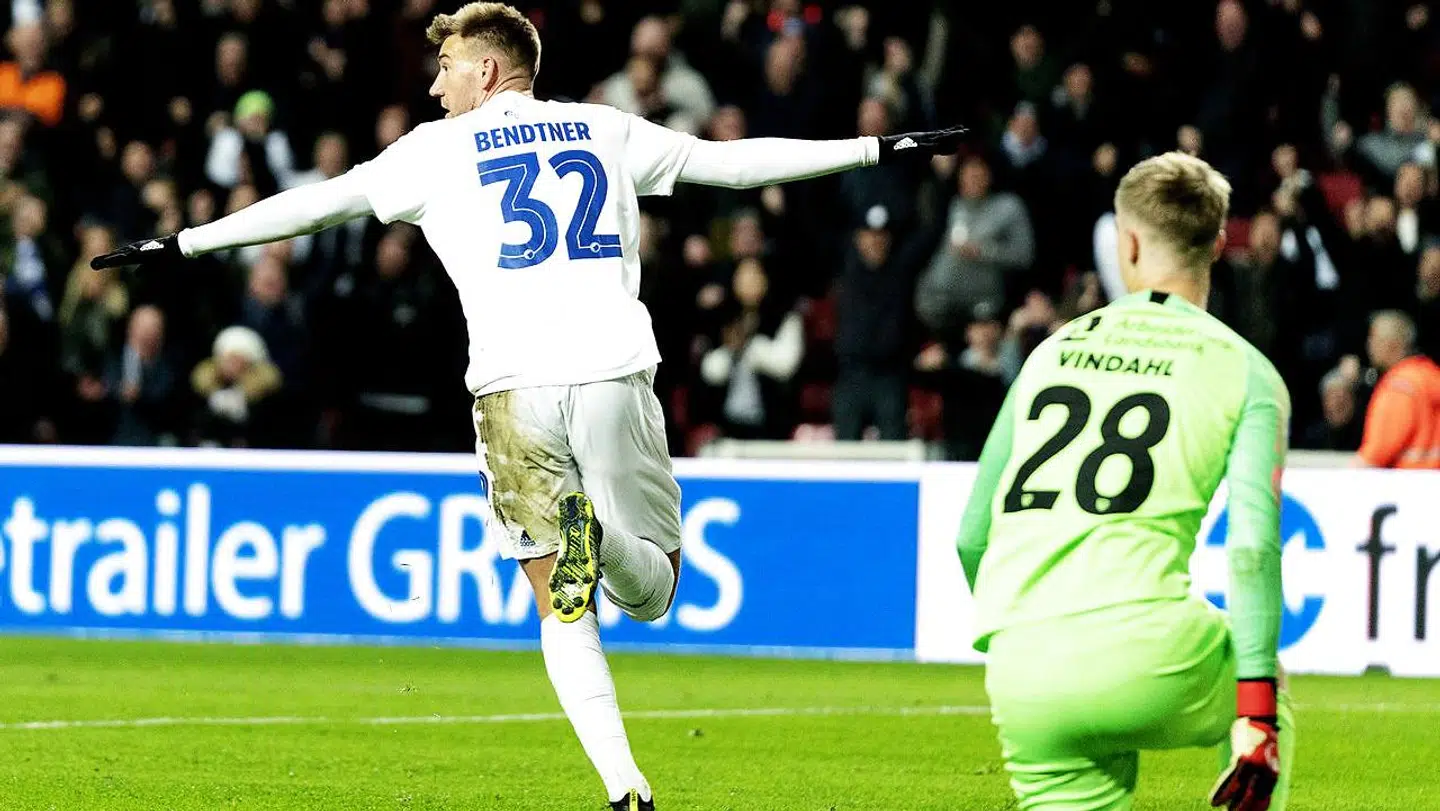 Nicklas Bendtner åbnede målkontoen i pokalkampen mod FC Nordsjælland.