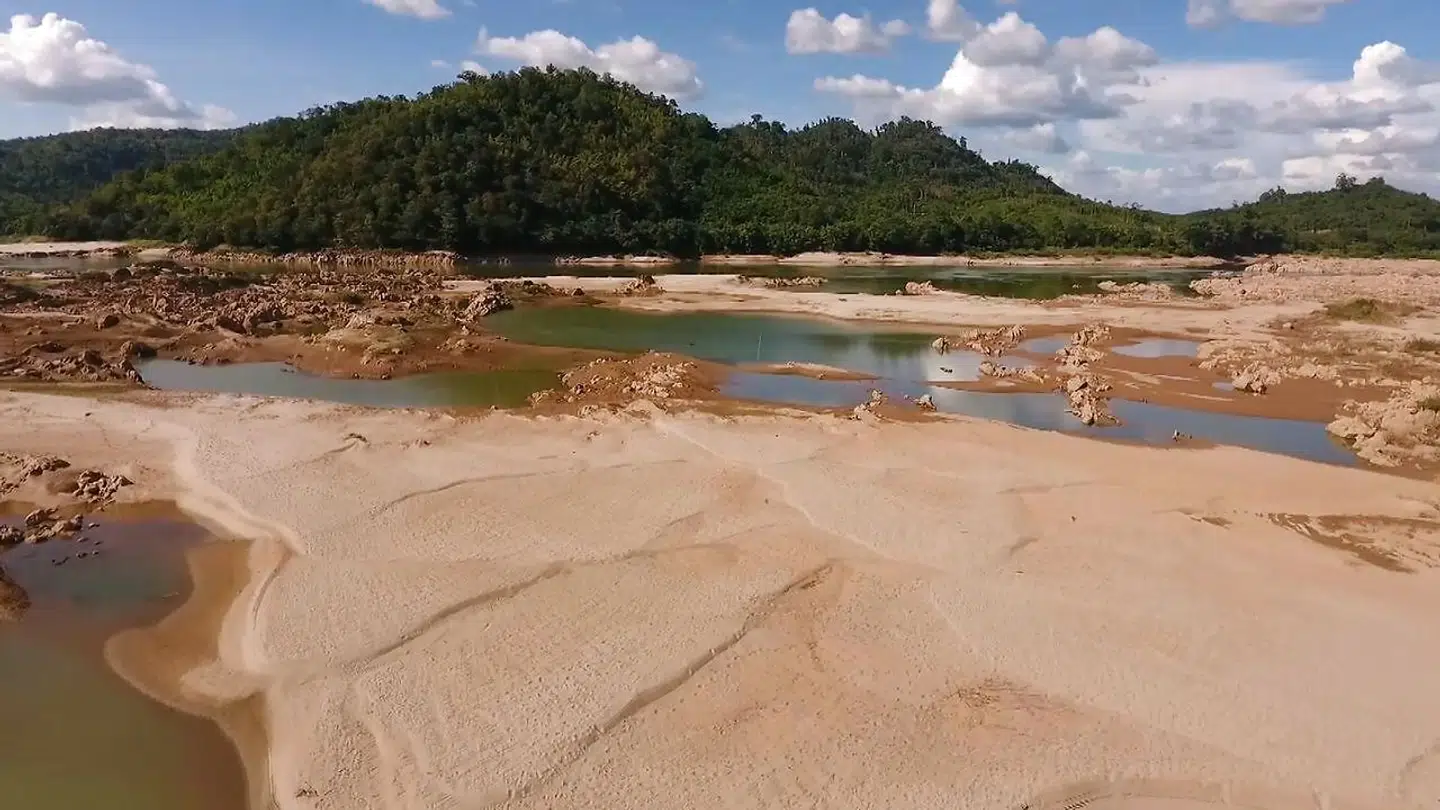 Mekong-floden, som den så ud ved Sungkom-distriktet i Nong Khai. Der er mere end 300 km fra dæmningen Xayaburi.