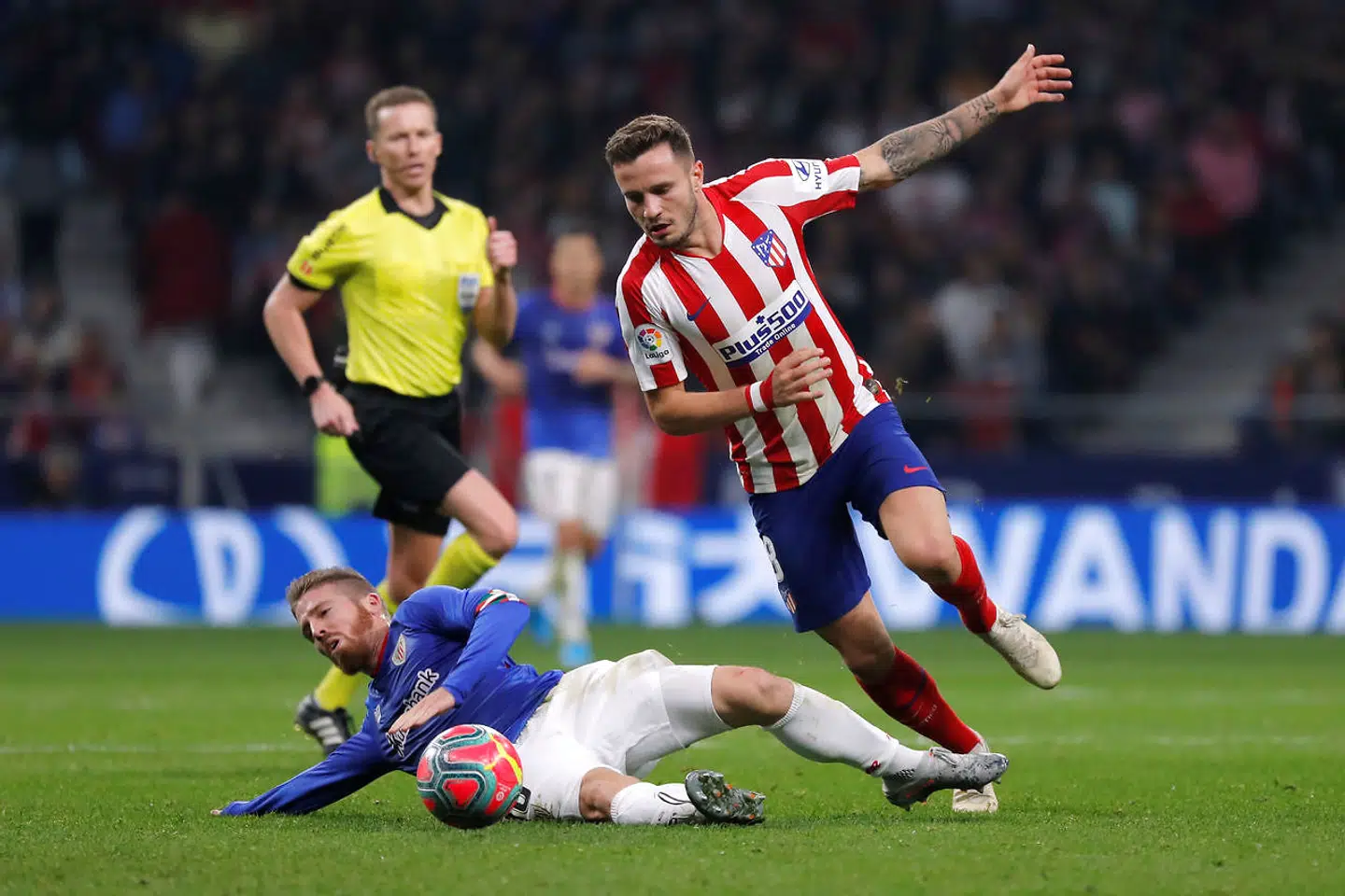 Den magiske bold i brug i kampen mellem Atletico Madrid og Athletic Bilbao.